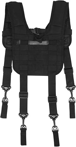 AISENIN Tirantes tácticos de policía para cinturón de servicio arnés de aplicación de la ley con correa ajustable, Negro -
