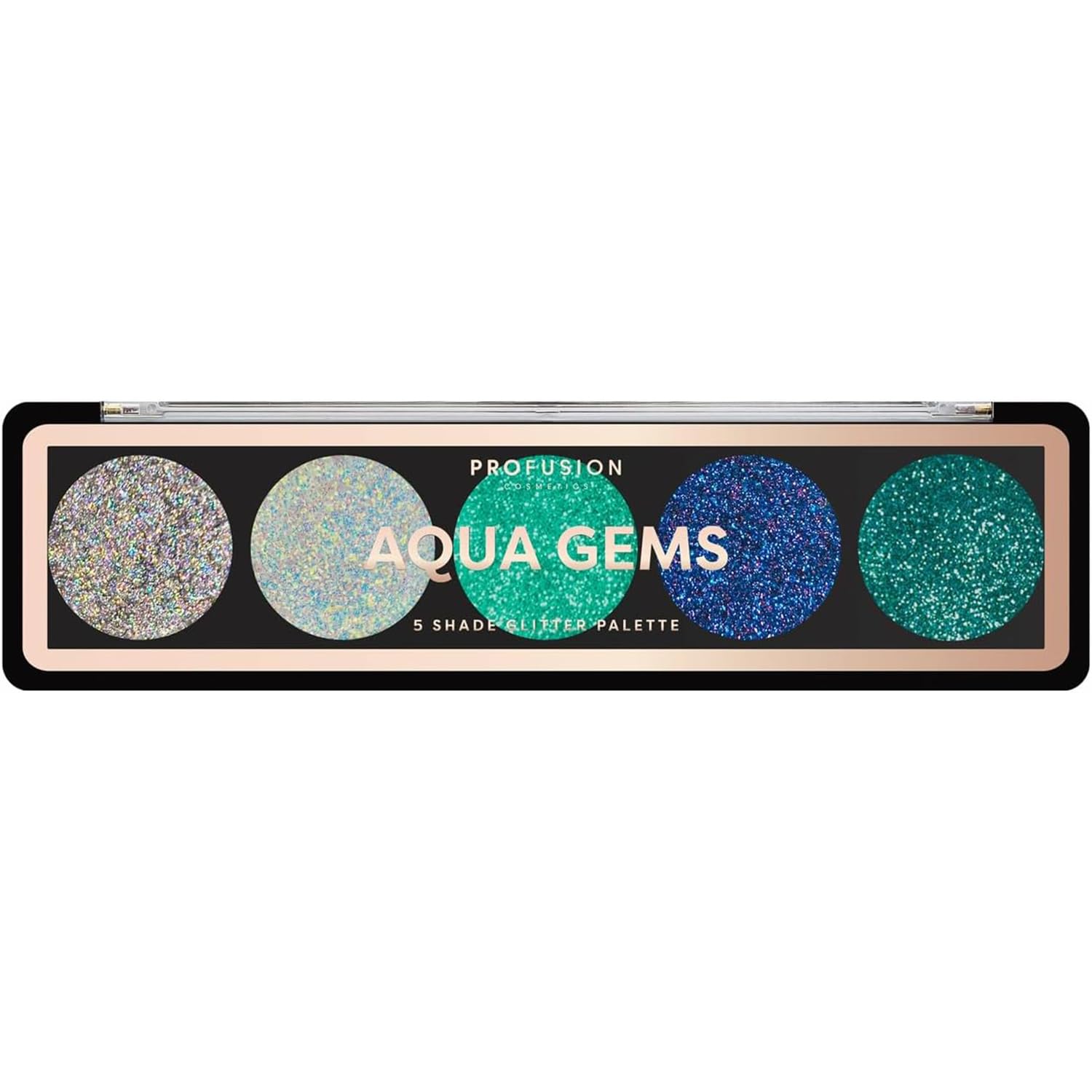 Profusion Cosmetics 5 Shade Gems Glitter Palette, Unleash Your Inner Sparkle with Vibrant Pressed Glitters and Gems for Effortless Glam, Raise Your Look with Richly Pigments