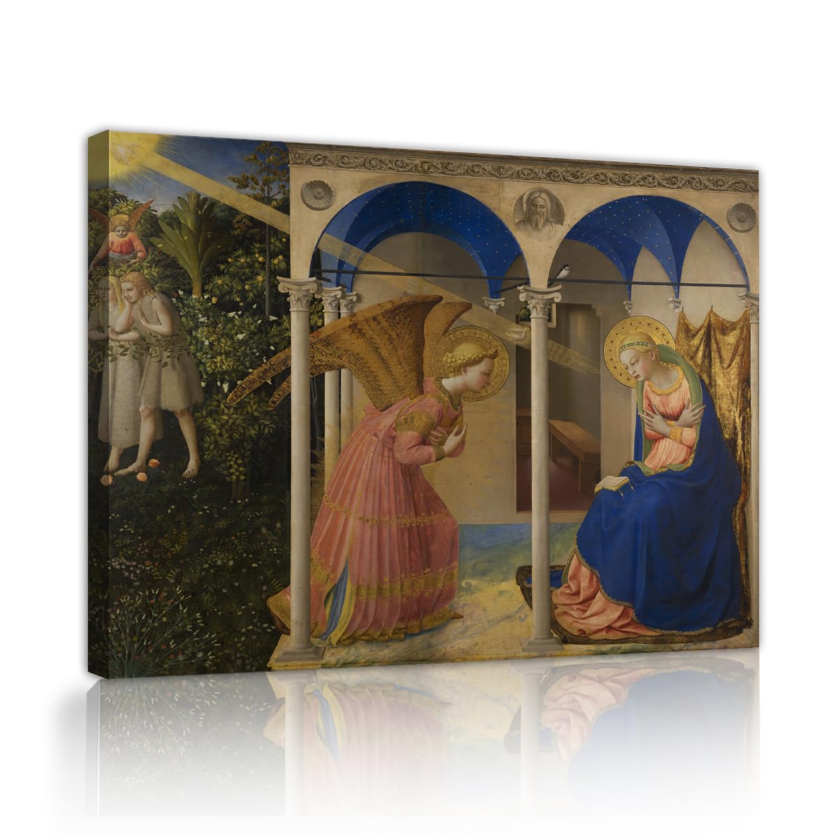 TOANGWALL Fra Angelico The Annunciation Canvas Wall Art House Classic Renaissance Angel Painting Framed Poster for Study Entryway Decor 40x50cm