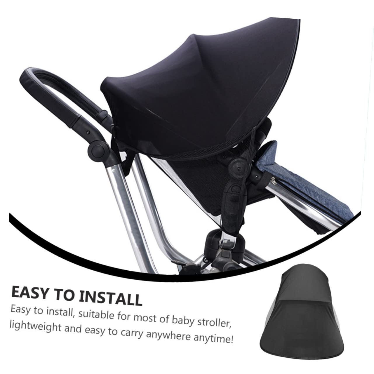 Copertura Parasole per Passeggino Nero, Protezione Uv, Traspirante