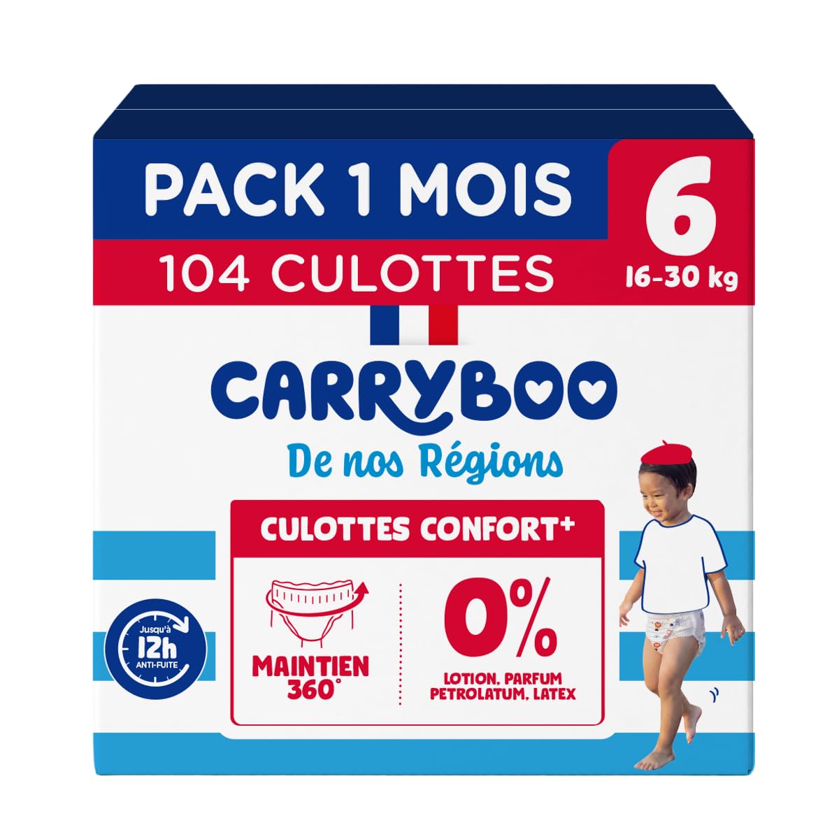 Carryboo - 104 Culottes Taille 6 (16-30kg) - Saines et Ultra Absorbantes
