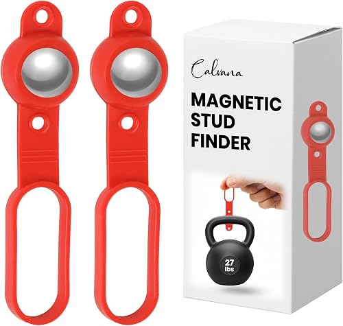 Calvana 2 Pack Magnetic Stud Finder - 27 lbs of Pull Power Stud Ball, Detects Nails, Screws, and Metal, Through 5/8" Drywall, Wood or 3/4" Plywood Paneling, No Batteries Required, 52300