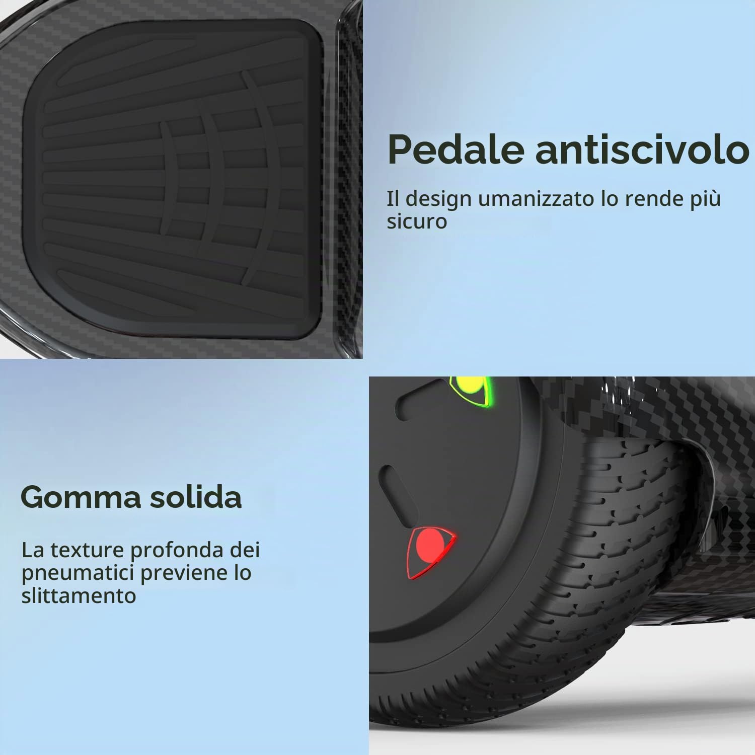 RCB Hoverboard 6.5 inch Auto-bilanciato Hover Board con Colorato luci sulle Ruote e Bluetooth, Il miglior Regalo per Bambini e Adolescente