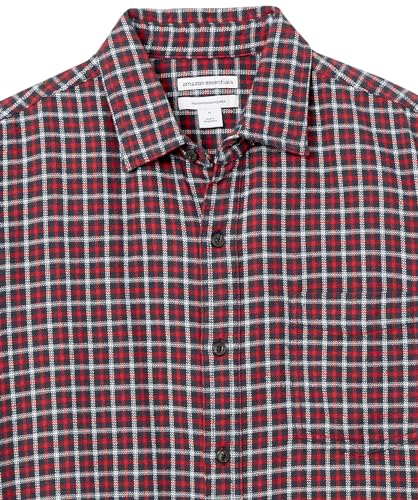 Image of Amazon Essentials Men's Regular Fit Long-Sleeve Flannel Shirt, Soft Brushed Cotton, Lightweight yet Warm