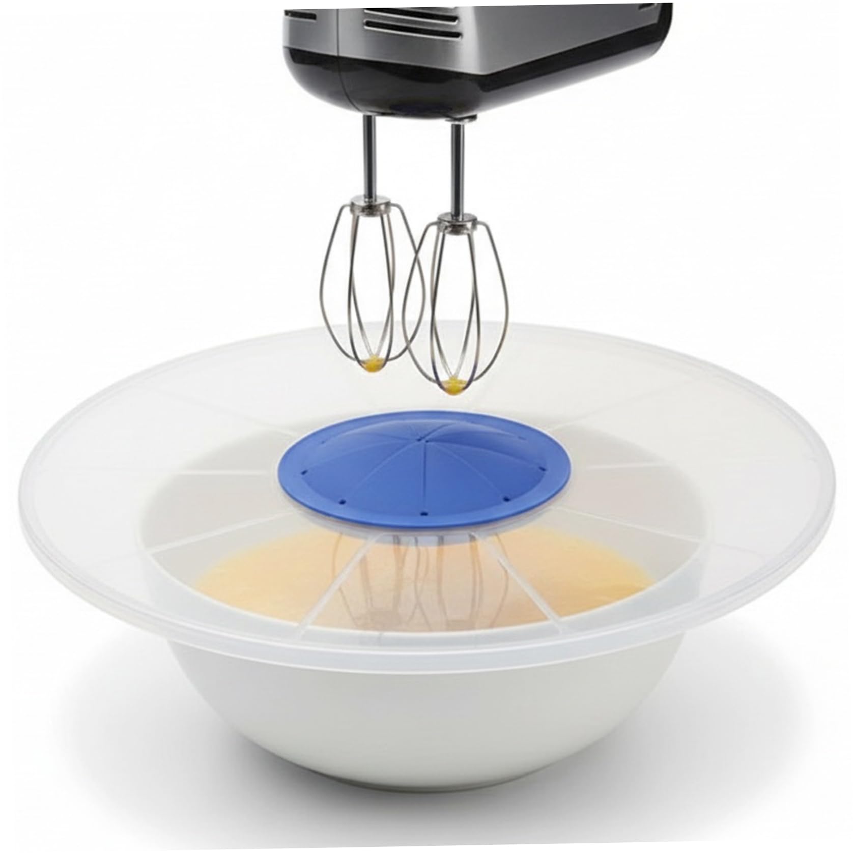 Ameble Blue Mixing Head Anti Splatter Baffle 12 Inch Plastic Mixer Splatter Guard Compatible With Most Mixing Bowl Sizes Kitchen Stand Mixer Accessories Anti Screen For Baking And Blending