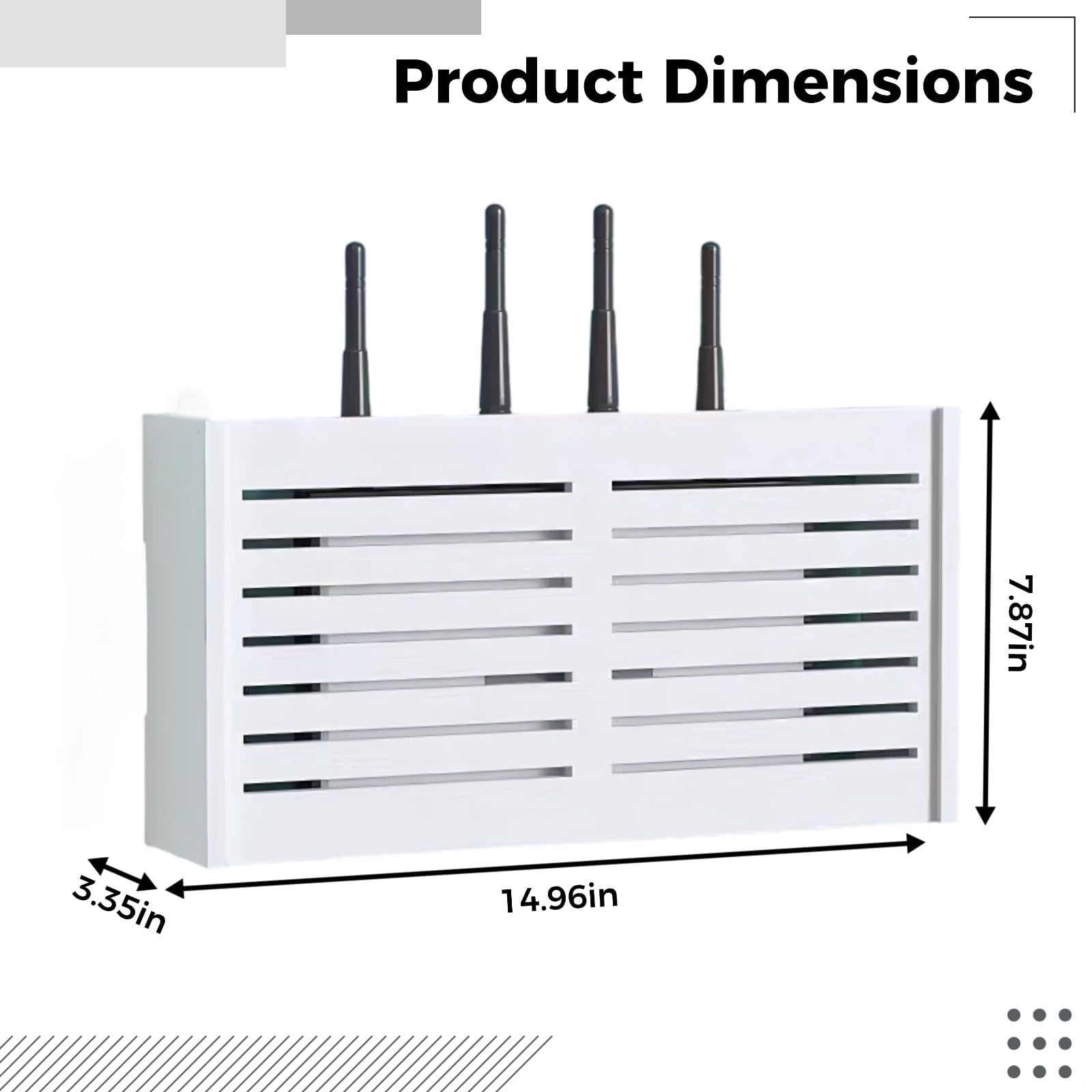 Mensola galleggiante da parete per router, 38 x 8,4 x 20 cm, 3 opzioni di installazione, include supporto per telefono, massimizza lo spazio e riduce l'ingombro