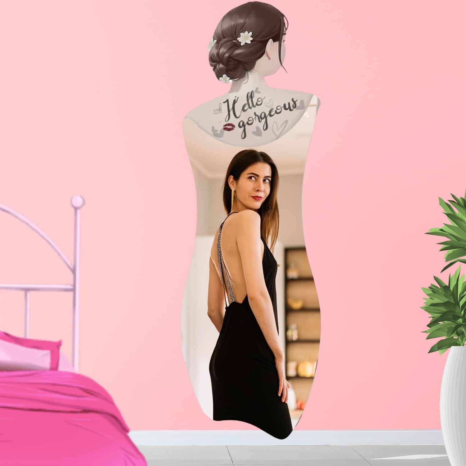 Full Length Mirror Acrylic Wall Mirror Set, Full Body Mirror for