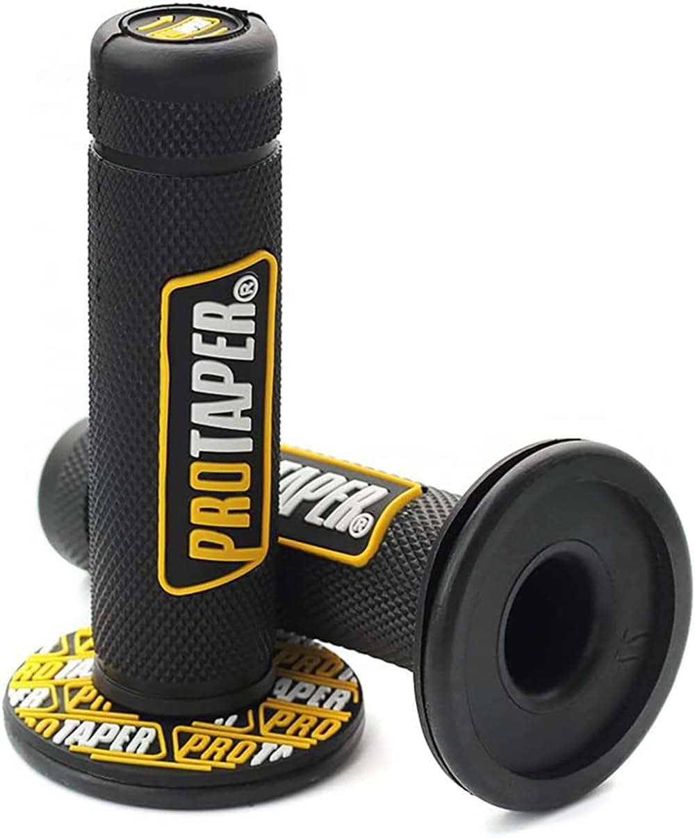 PROTAPERMotorcycle Handle Grips, 7/8 inch, Non-Slip Dirt Bike Handlebar Grips, Black and Red