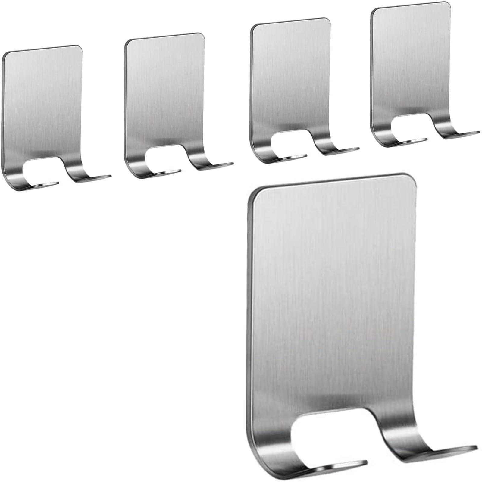 DaylyFav Adhesive Hooks, Razor Holder for Shower Wall, Razor Stand Hanger for Bathroom Towel, Loofah, Robe, Plug, Coat and Hat, Stainless Steel, 5 Pack