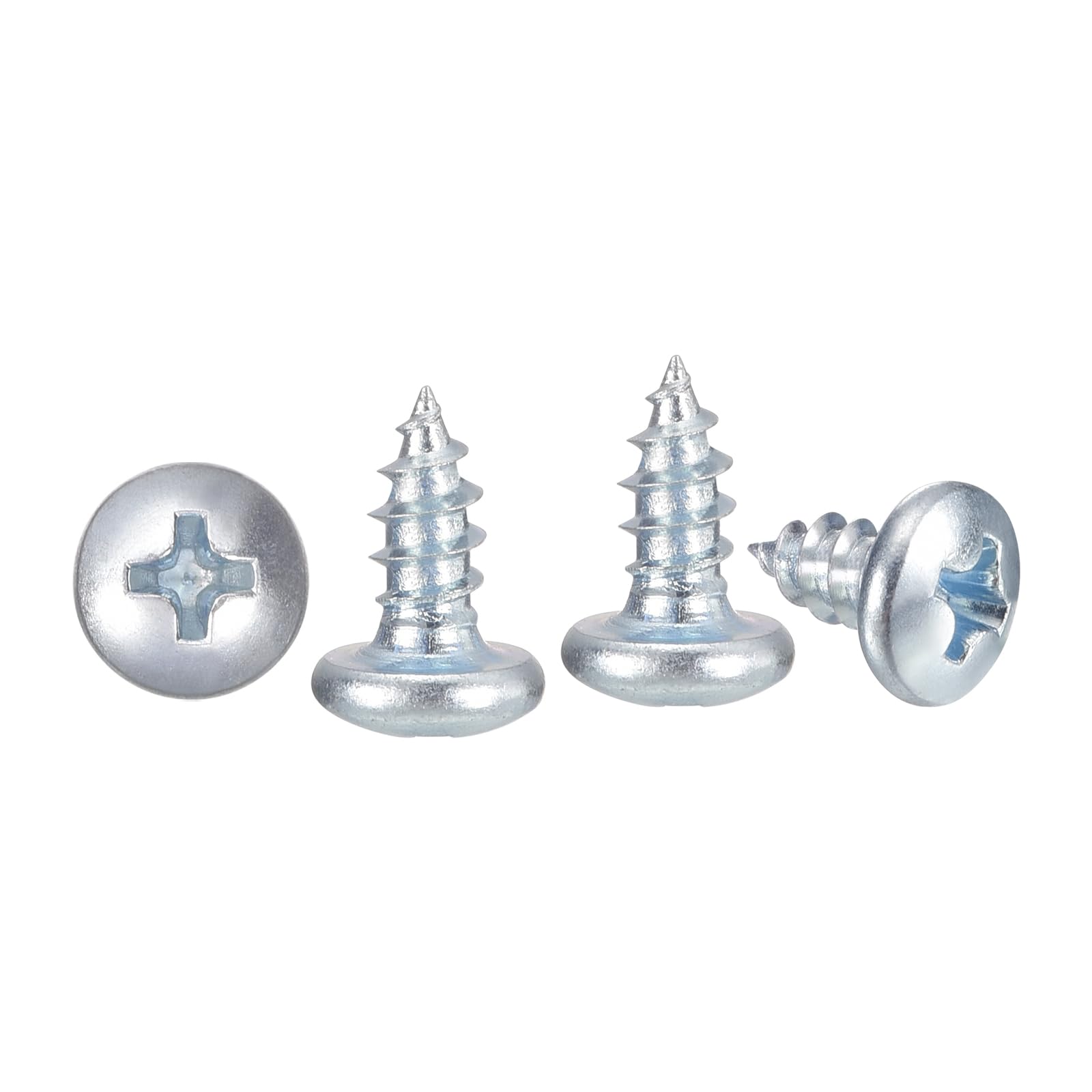 METALLIXITY Phillips Pan Head Self Tapping Screws(#6x1/4") 50Pcs, Carbon Steel Self Drilling Screw for Metal Wood Plastic, for Cabinet Wall Shutter Plate Rock Furniture, Silver โ image 1
