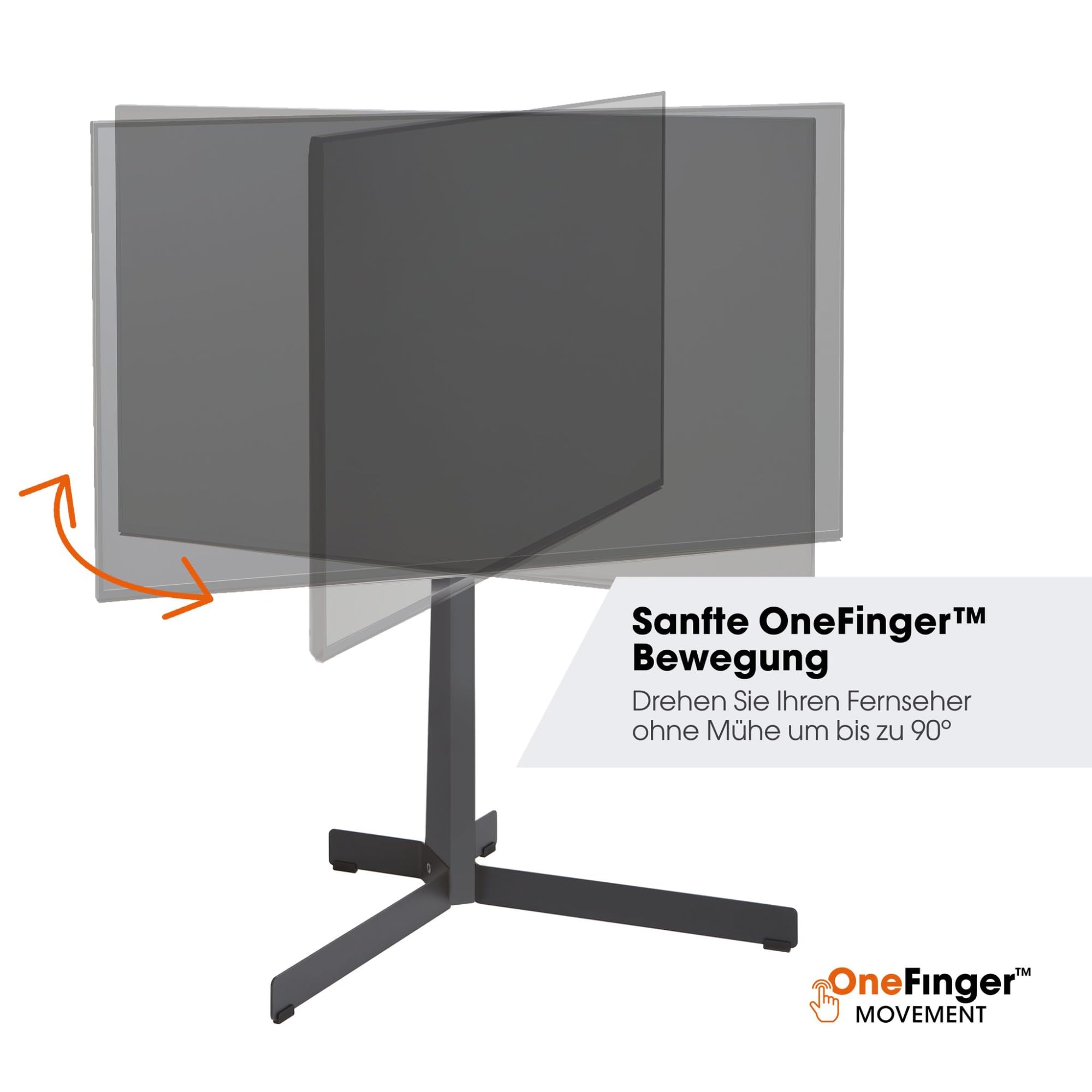 Vogel's TVS 3690 TV-Ständer für 40–77 Zoll – Schwarzer Stahl | Maximale Stabilität Dank TÜV-Geprüftem Standfuß, Höhenverstellbar, Mit Kabelmanagement, Max VESA 600x400, Schwenkbar bis 90°