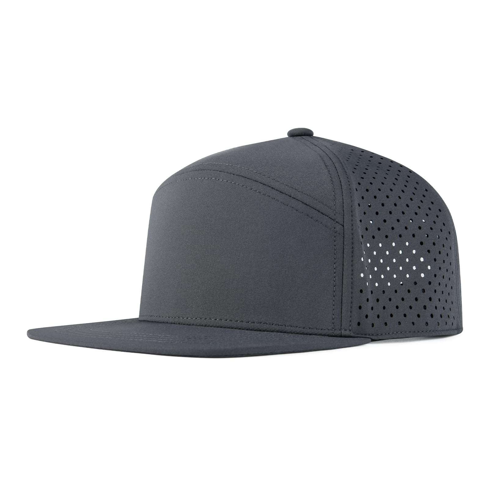 FEINIONMen Flat Brim Adjustable Performance Hat Snapback Laser Perforated Baseball Cap