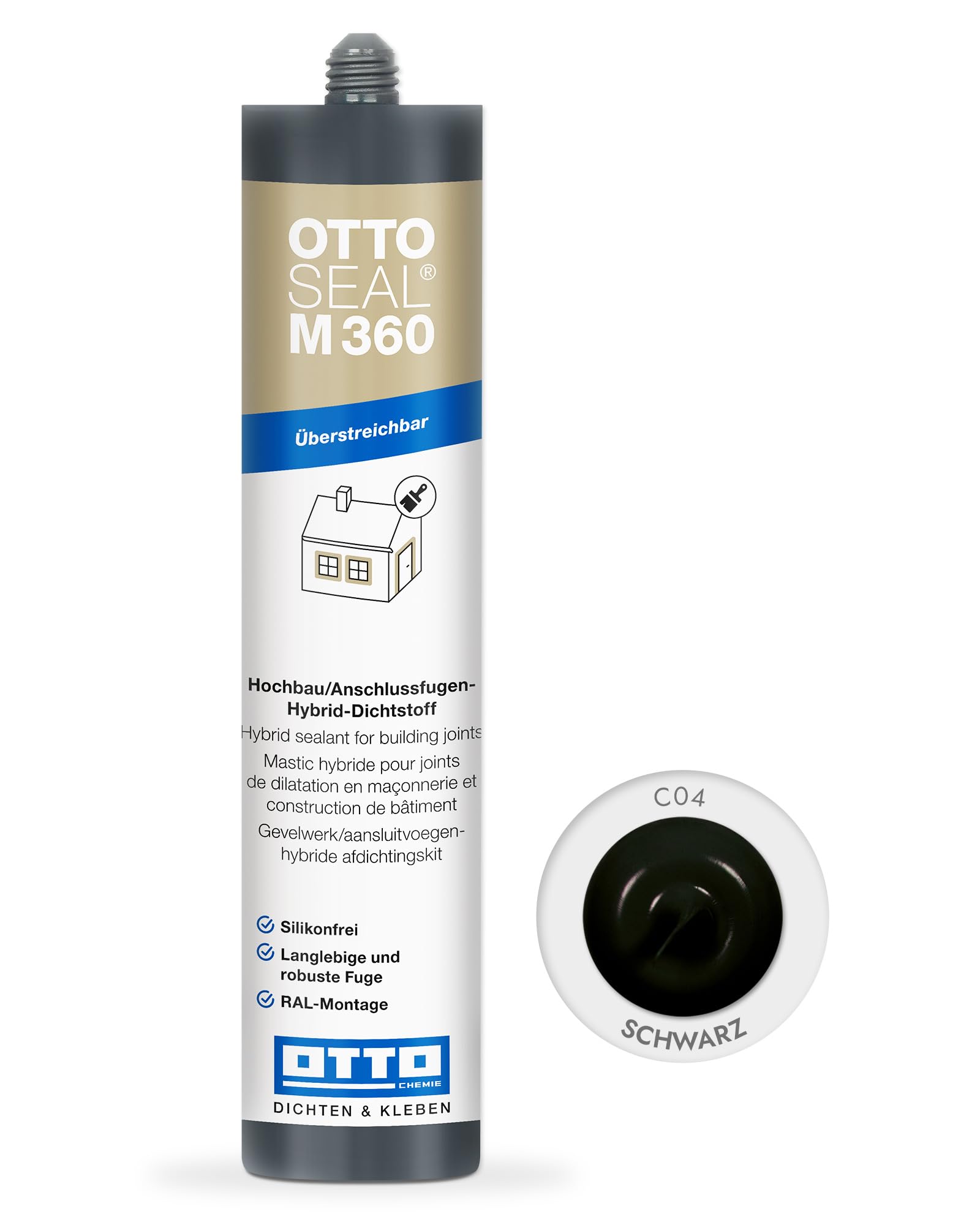 OTTOCHEMIE OTTOSEAL M360 Hybrid-Dichtstoff | Hybrid-Dichtstoff | C04 Schwarz 310ml