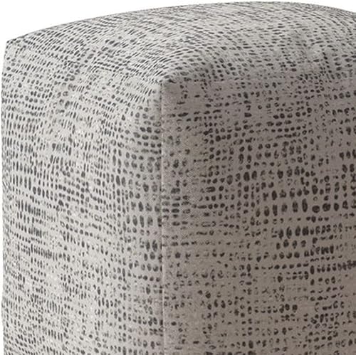 Miniatura 4 de HomeRoots Puf abstracto de lona gris y negro de 17 pulgadas