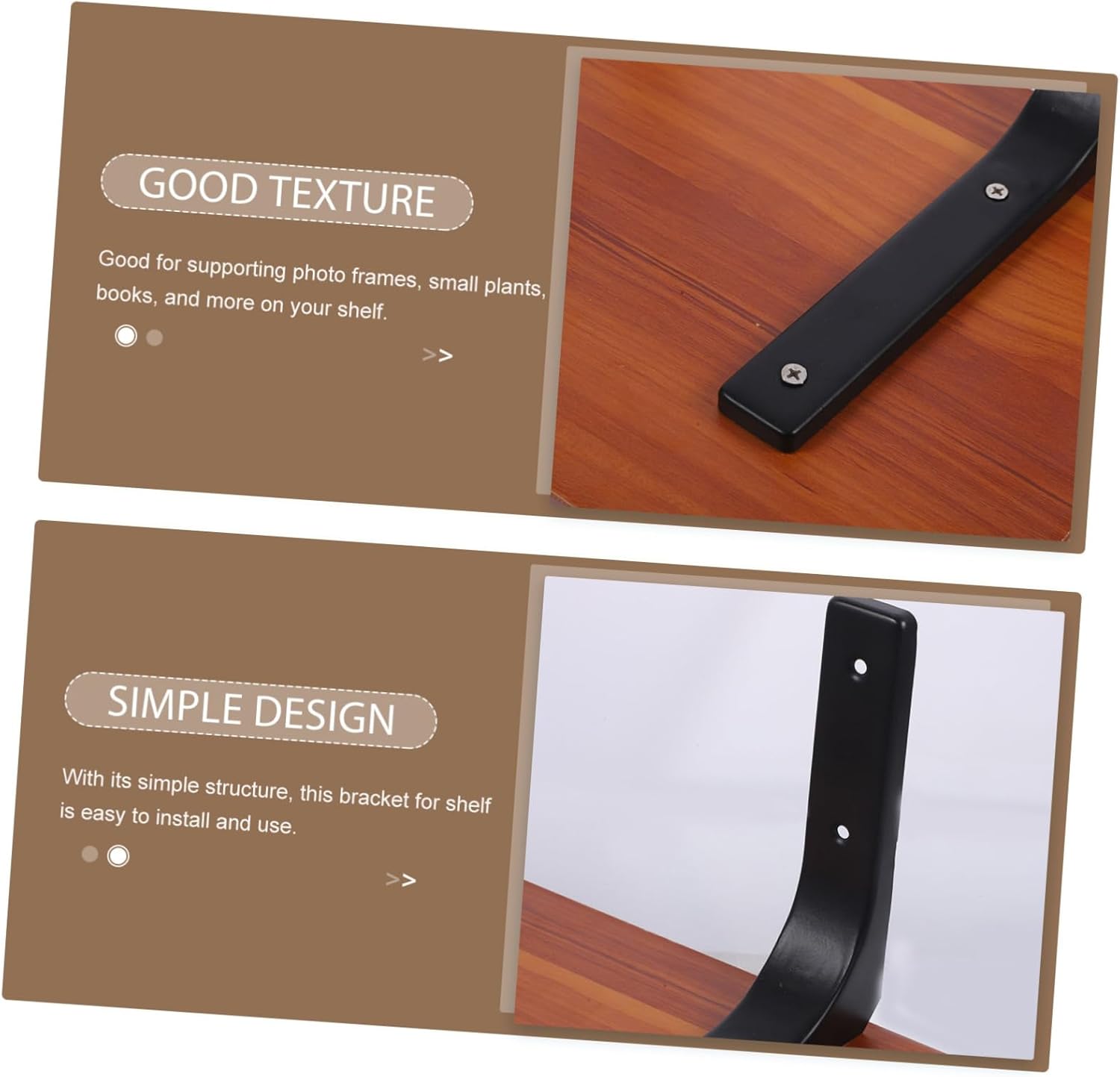 GLEAVI Wooden Floating Shelves Wall Mounted Bracket Decorative Shelf Brackets Heavy Duty for Living Room Bedroom Kitchen Rustic Wood Design