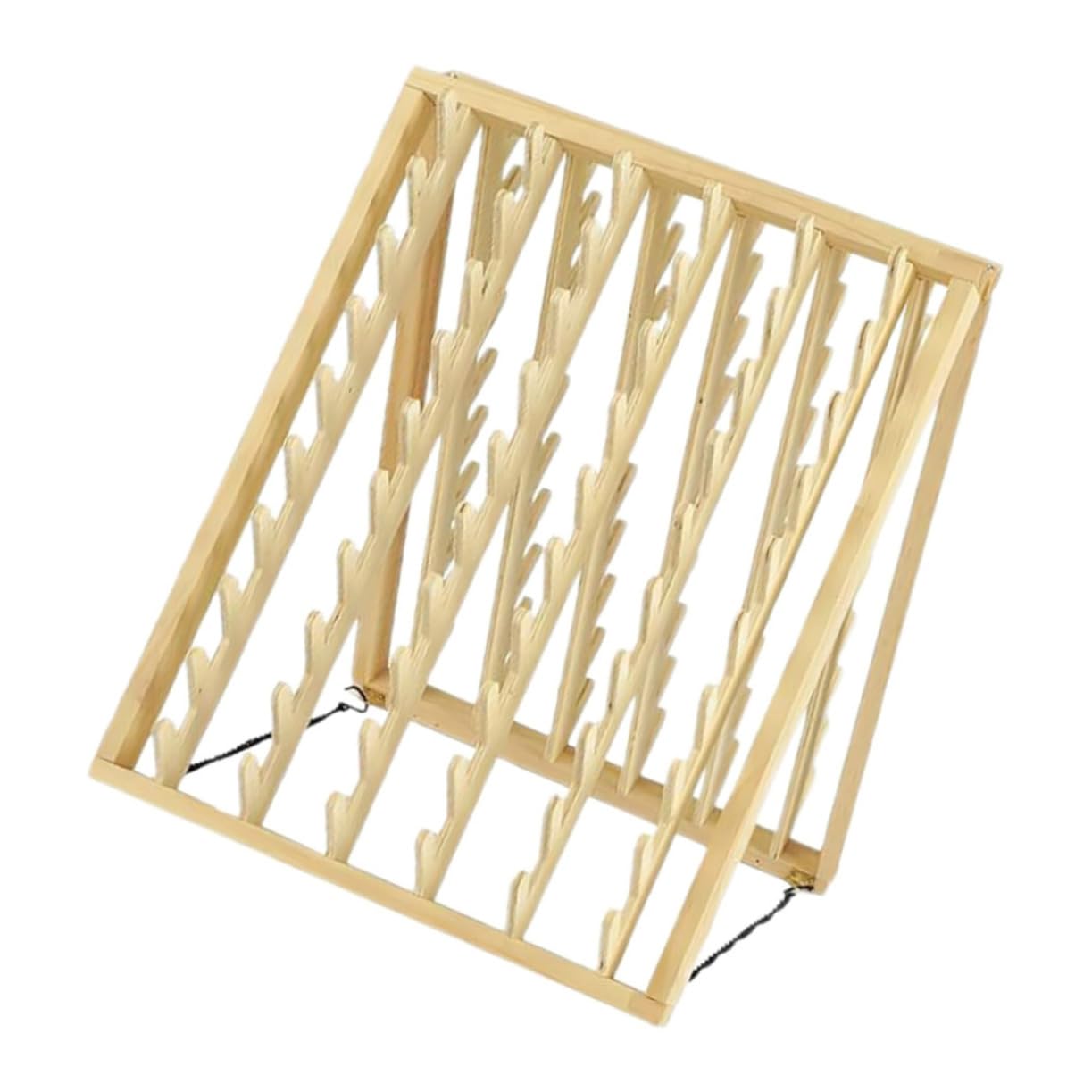 Baluue Estante de Madera Beige Diseño Montado en Pared y Ahorro de Espacio Organizador de Herramientas para Trenzar el Cabello para Peluqueros Profesionales