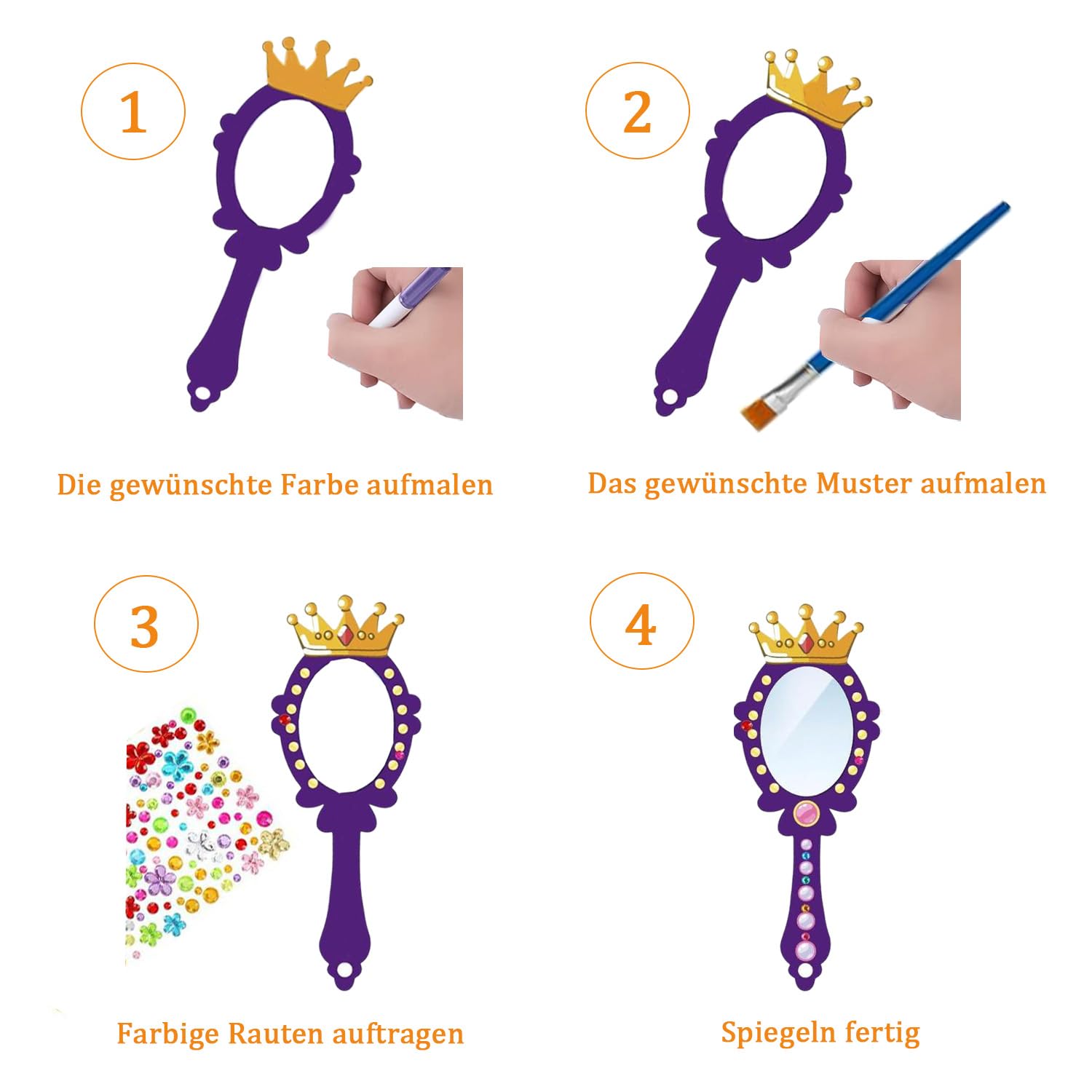 6 Mozaïekstickers Kinderen 3-5 Jaar - Doe-het-zelf Knutselset voor Creatief Plezier
