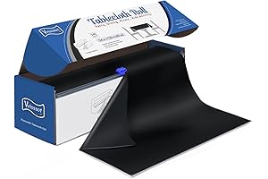 Plastic Table Cover Roll - 54"x120' Disposable Black Tablecloth Roll
