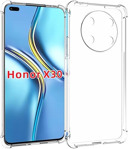 Caso para Honor X9 Clear TPU Cuatro Esquinas Cubierta Protectora Transparente Suave Funda