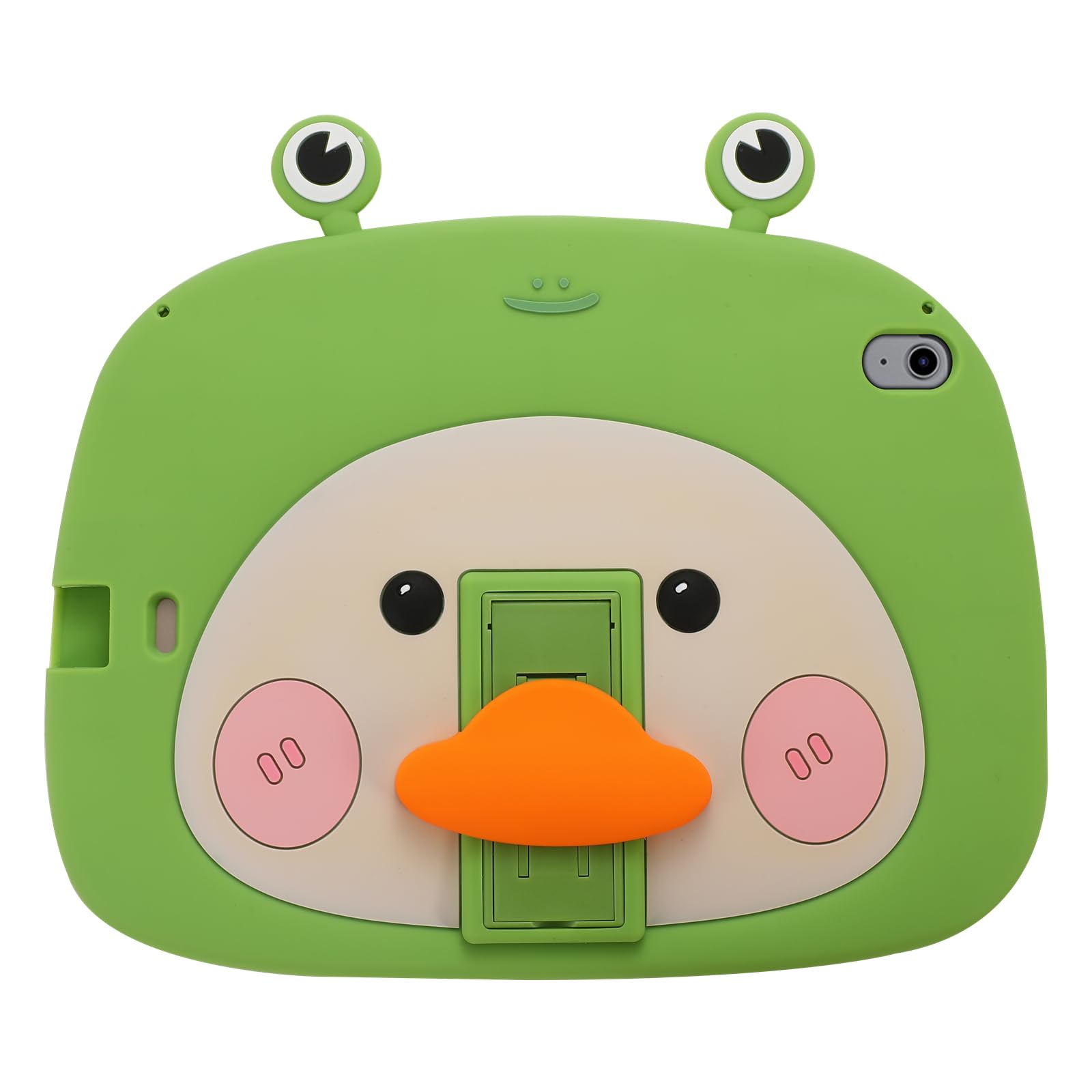Photo 1 of 3D Cute Frog Duck Case for iPad Air 5th/Air 4th Generation Case 10.9 inch 2022/2020,Kawaii Cartoon Kids Teens Boys Girls Women Green Frog Duck Soft Silicone Case with Kickstand Frog Duck iPad Air 5th/Air 4th 10.9 inch 2022/2020