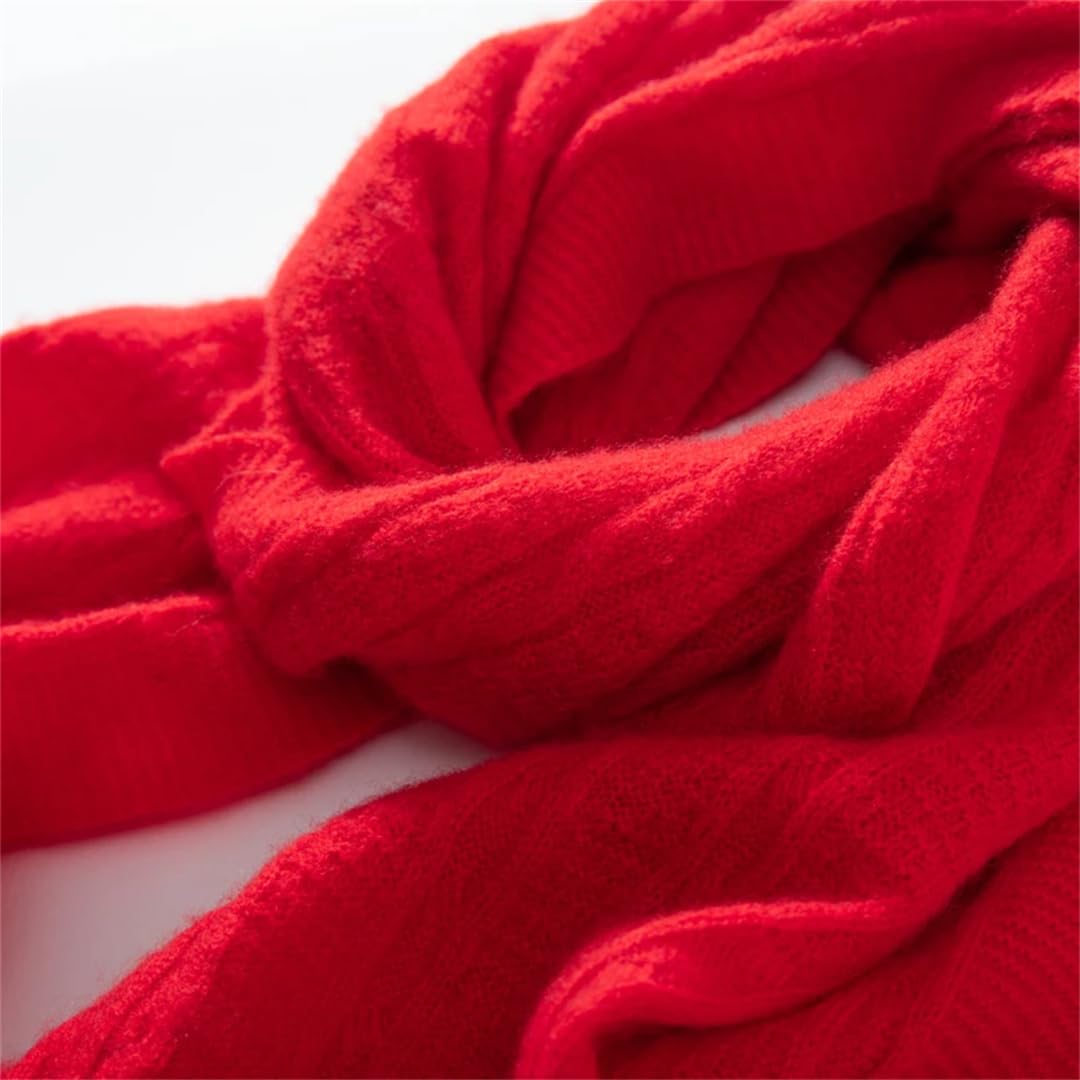 Bufanda de invierno de color sólido suave y cálido Pashmina de las mujeres chal de punto bufanda accesorios
