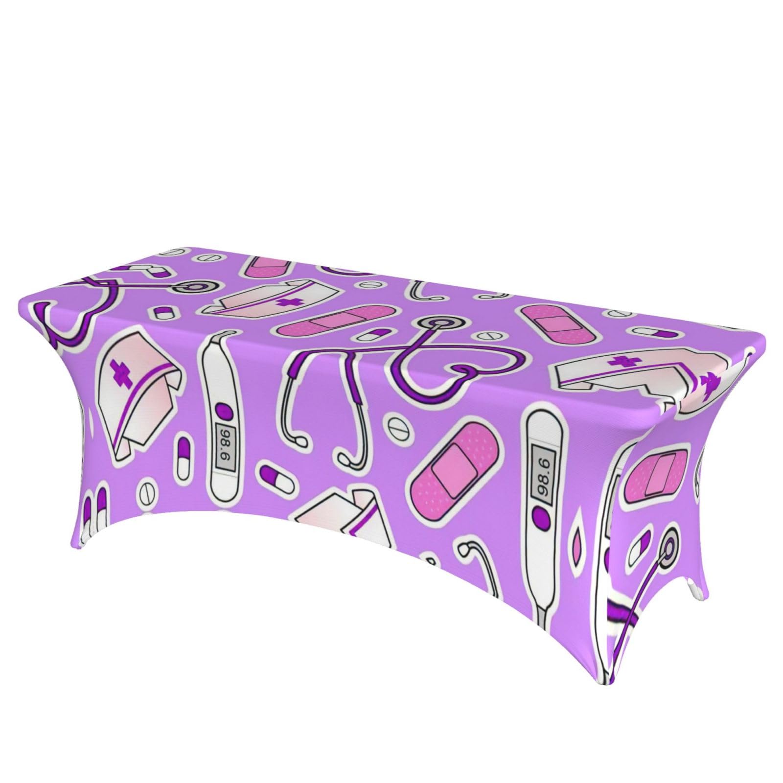 Nappe motif infirmière violette extensible pour décoration de mariage et buffets