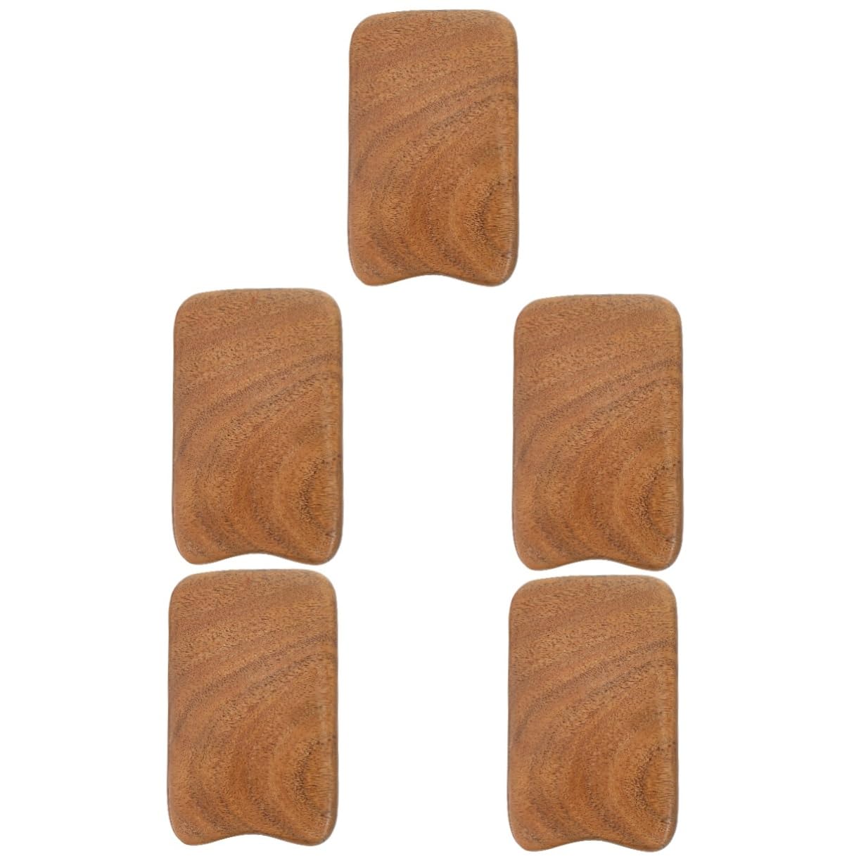Beavorty 5 Pezzi Di Strumento Di Massaggio Multifunzione in Legno Gua Sha Per Viso E Corpo Design Confortevole Sicuro Per Luso Quotidiano