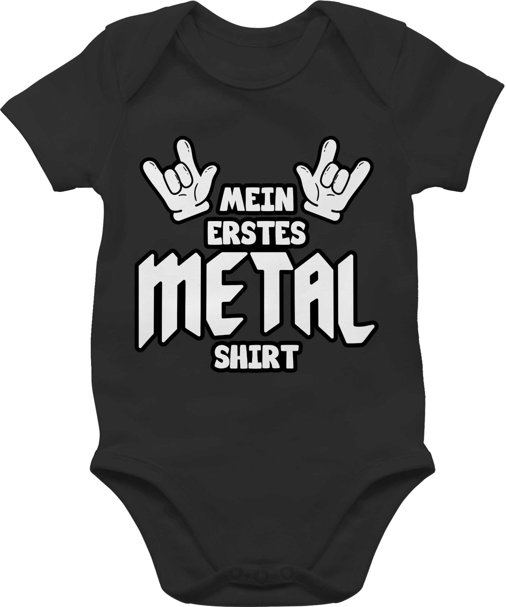 Shirtracer - Baby Body Kurzarm - Sprüche - Mein erstes Metal Shirt Comic