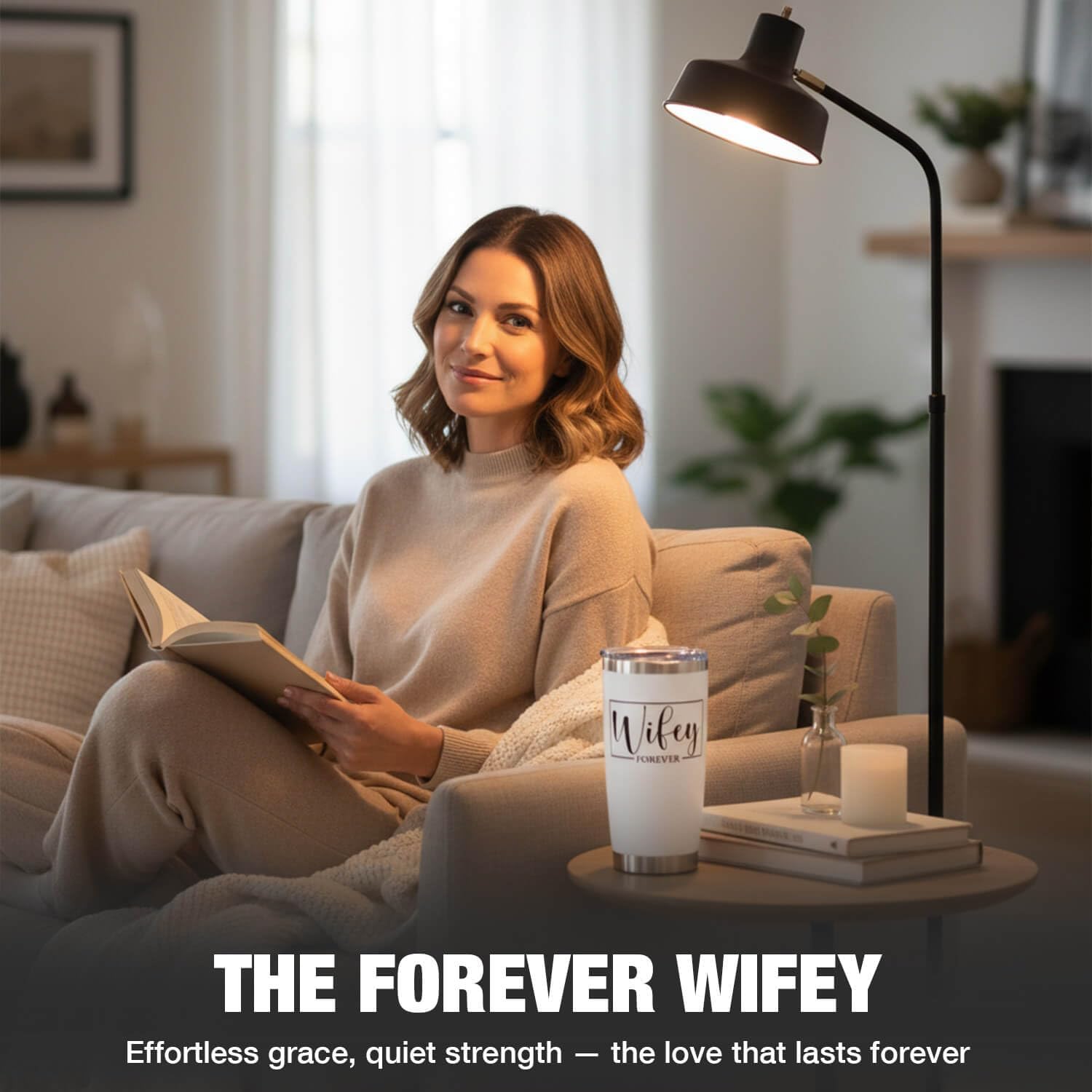 Gifts for Wife from Husband - Wedding Anniversary for Women, Birthday, Christmas, Valentines Day, Mothers Day Gifts for Wives, Best Wife Gift Ever - Wifey Tumbler Mug Cup, 20 oz Stainless Steel - Image 2