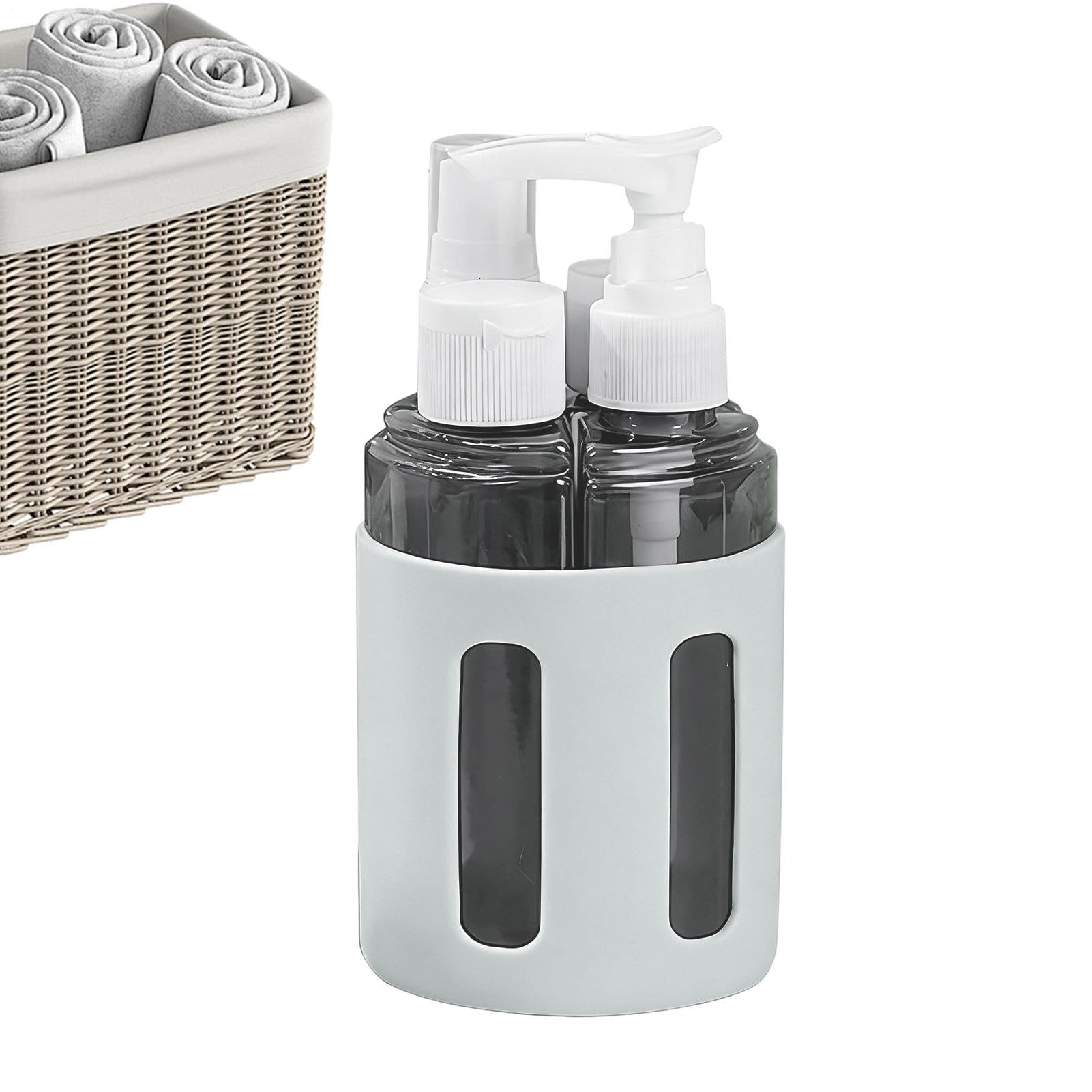 Derwrtup Juego de Frascos de Viaje,4 en 1 recargable vacía con pulverizador | Envases de Viaje para Artículos de Aseo - para Mujer Champú Acondicionador Gel de Ducha Perfume Vacaciones Hotel — view 7