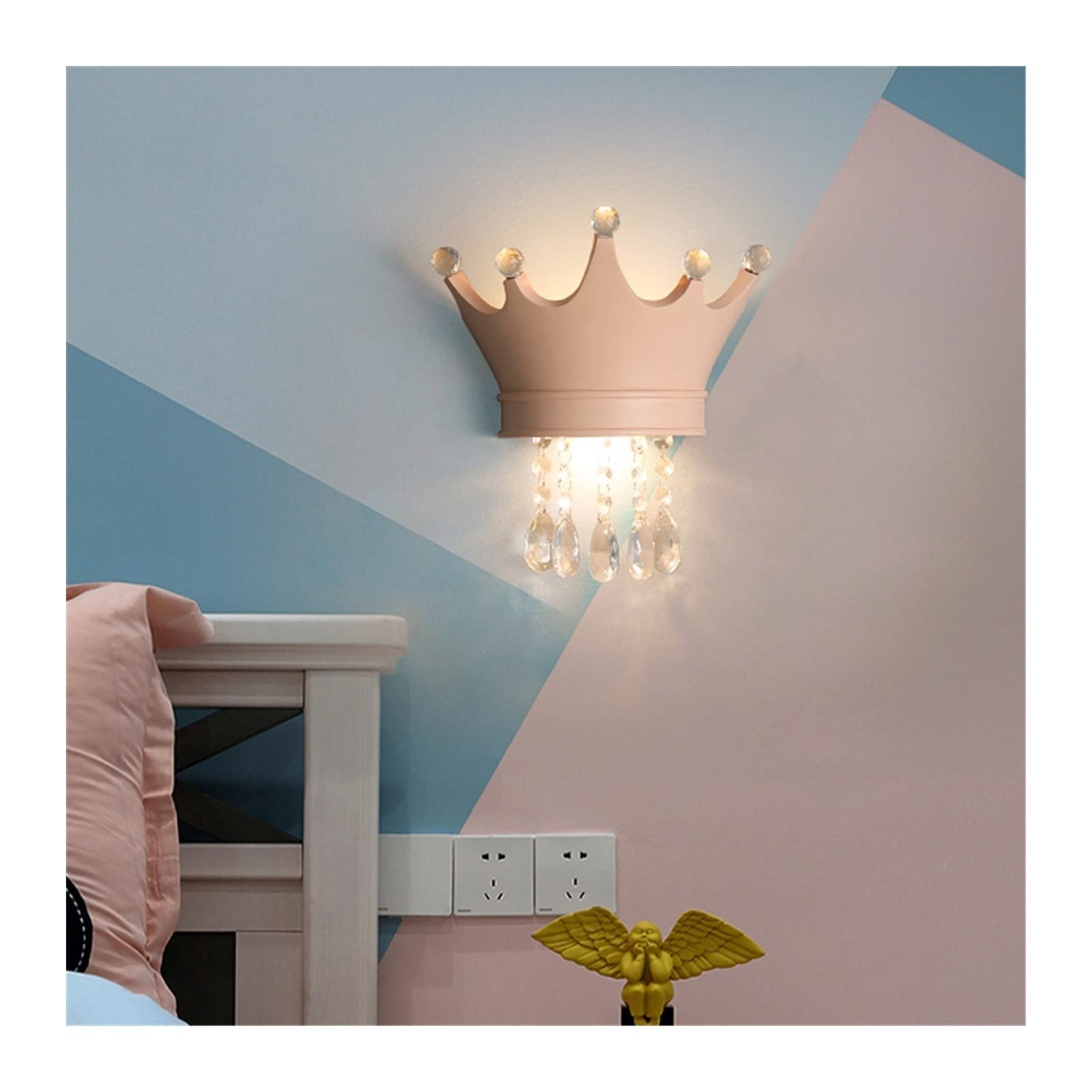 ZXTIIEUF Wall lamp Modern Simple Wall Lamps American Crown Crystal Wall Light Fixture - Living Room Background Lamp Bedroom Bedside Led Lights Wall Sconce