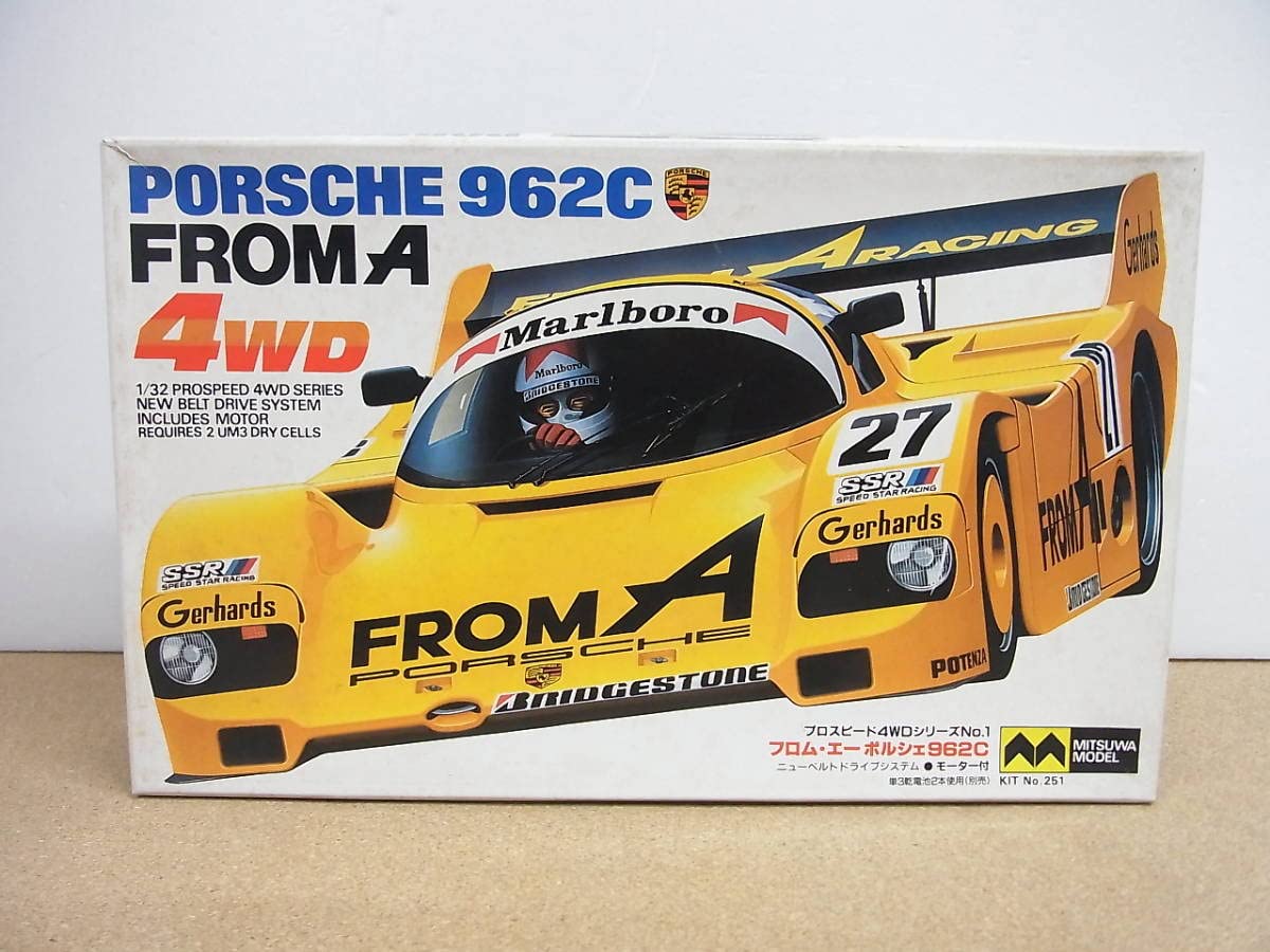 1/32 PORSCHE 962C FROM A 4WD モーター Amazon.co.jp: ミツワモデル 1/32 フロム エー ポルシェ962C