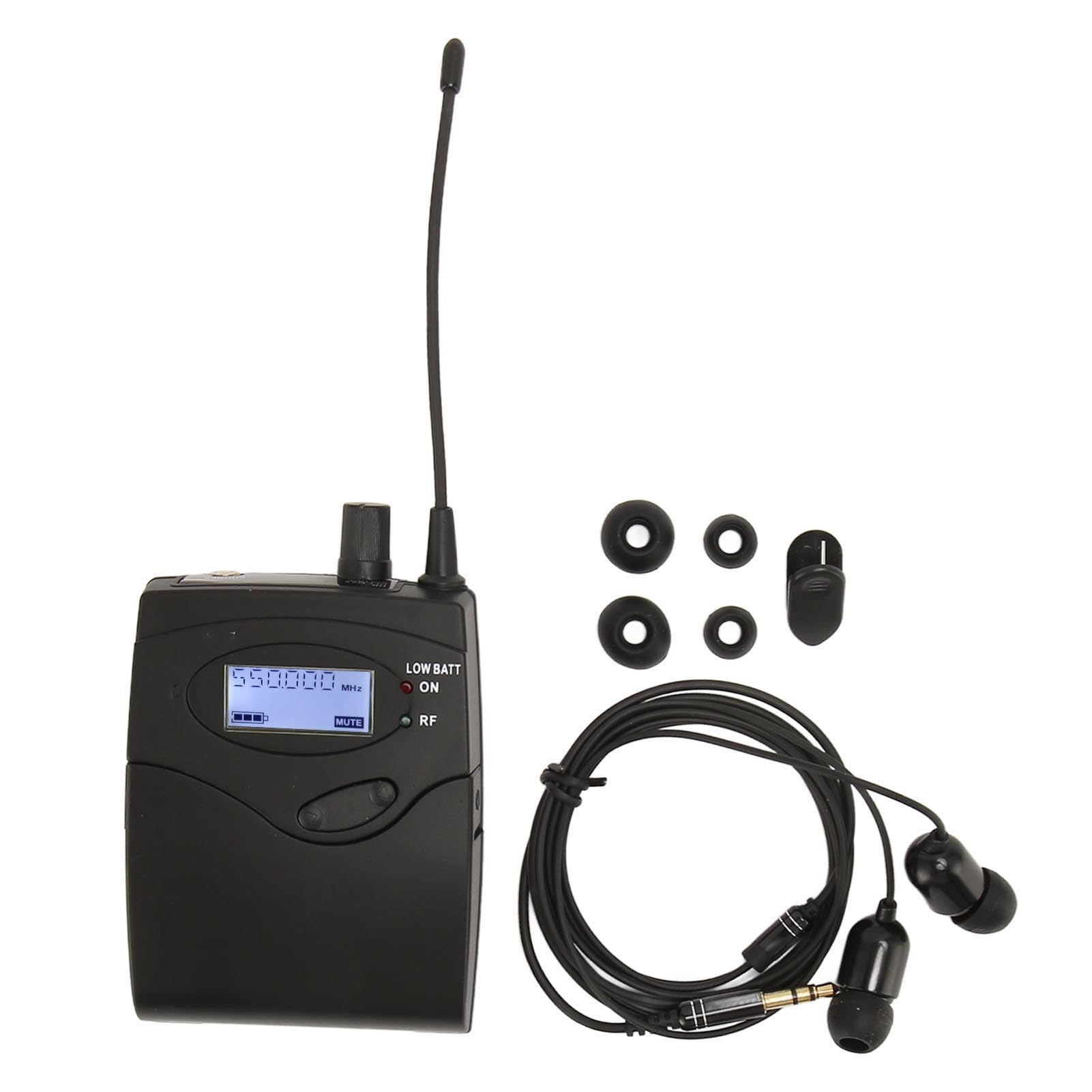 Fabater Odbiornik Typu Bodypack System Stereofonicznego Odsłuchu Dousznego 550–580 MHz, Bezprzewodowy Odbiornik Monitorujący do Studia Scenicznego Zespołu, Kompaktowy, Lekki Bodypack z Wyjściem 3,5 Mm