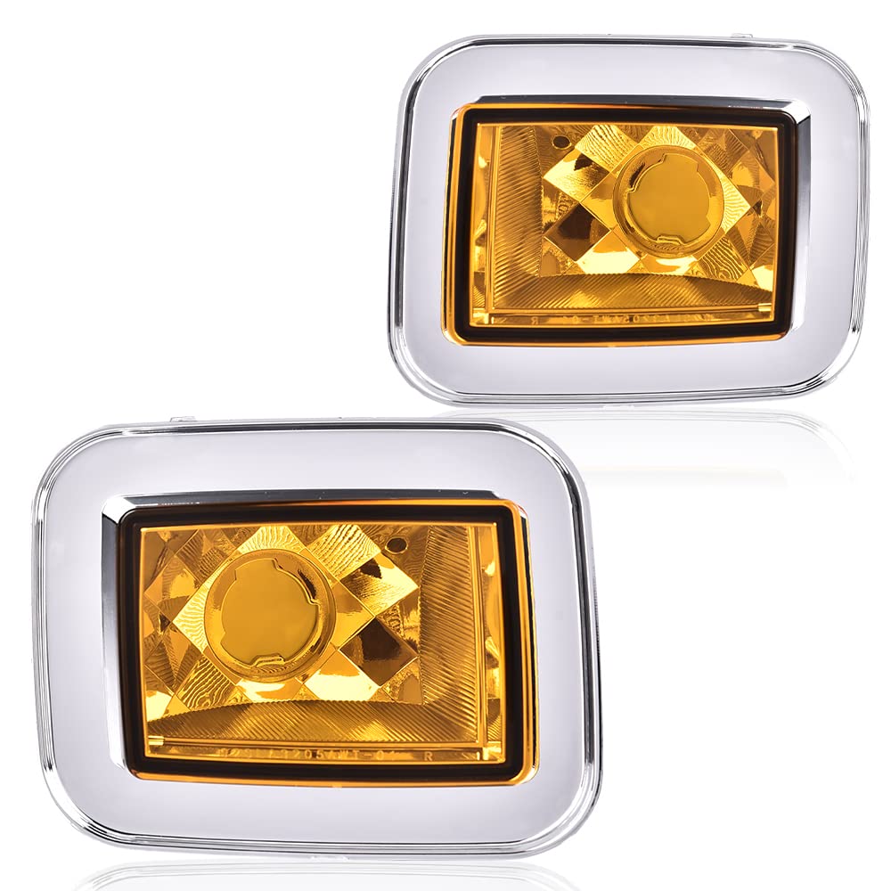 CHEDA Front Chrome Parking Signal Light Compatible with H2 Hummer 2003 2004 2005 2006 2007 2008/ H2 SUT 2005-2008 1Pair 15060529 15060530
