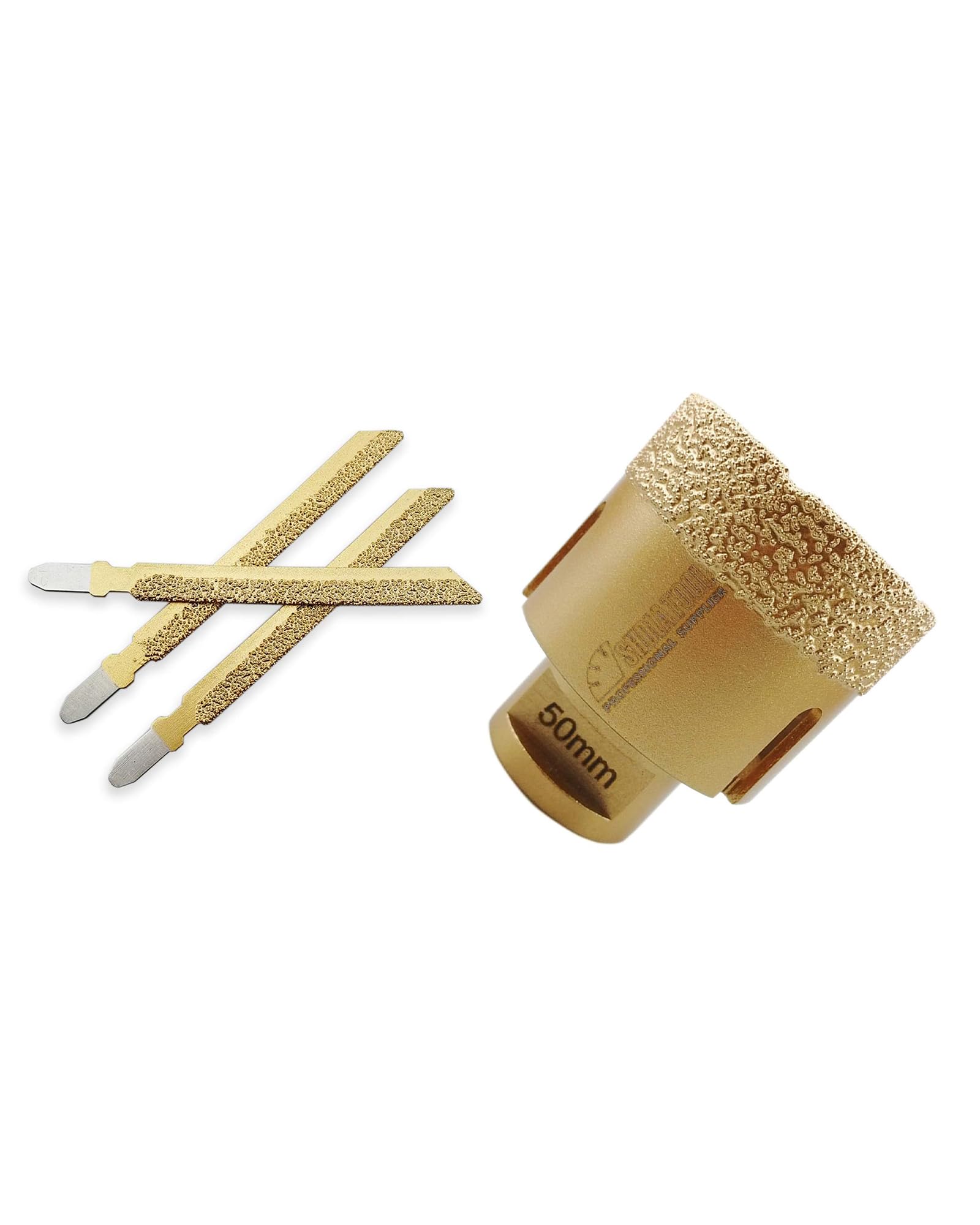 SHDIATOOOL Lames de scie sauteuse diamantée et SHDIATOOL Forets Diamant 50mm Brasé Sous Vide