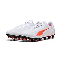 PUMA Vitoria II Fg, AG, Scarpe da Calcio Uomo, White Glowing Red, 46 EU