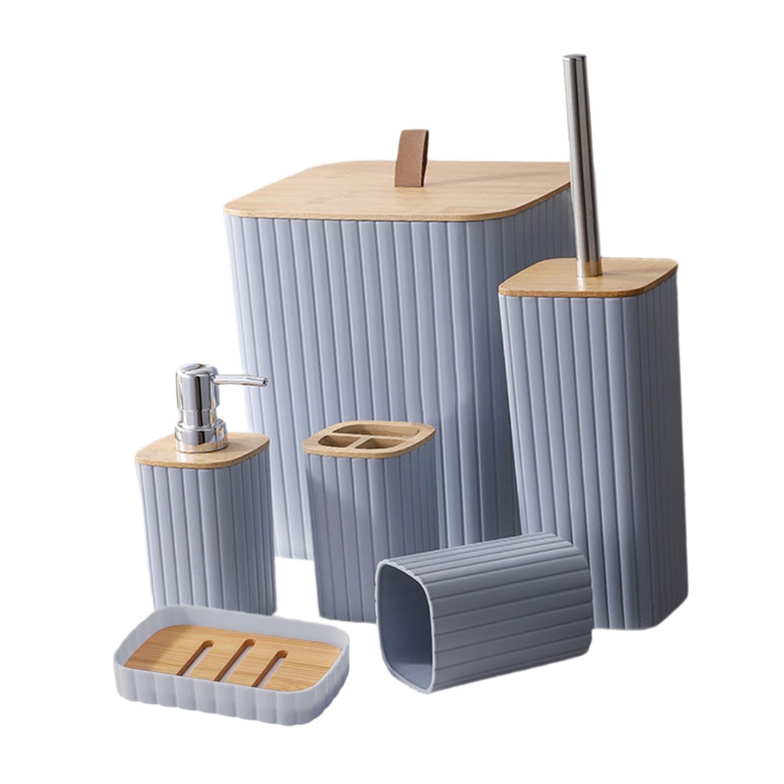 bnf® 6X Bathroom Accessory Set Sturdy Simple Trash Can for Home Restaurants Hotel Home & Garden| Bath| Bath Accessory Sets-image-37