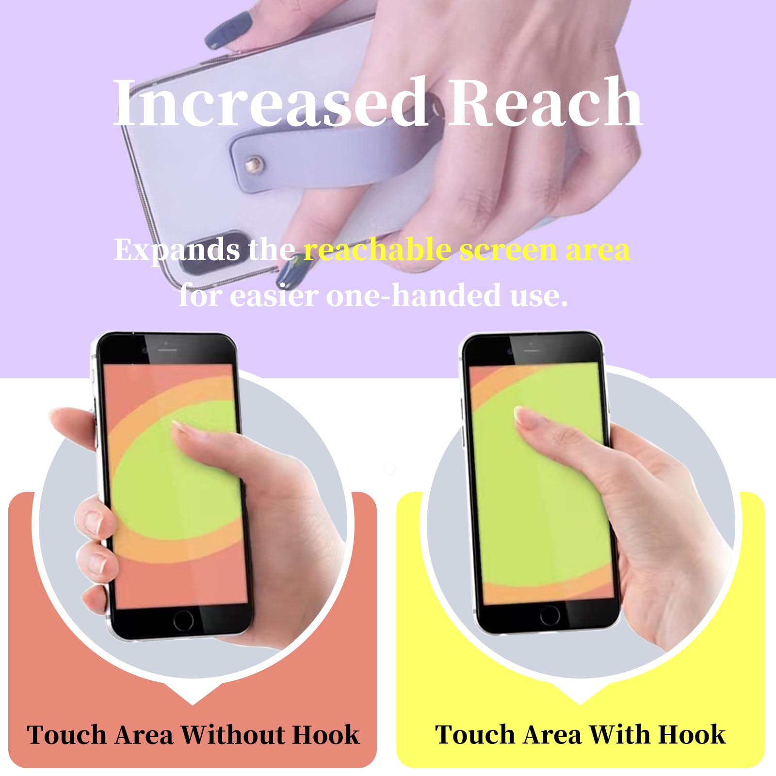 Chwyty do telefonu komórkowego, uchwyt na palec z tyłu telefonu, uroczy różowy uchwyt do telefonu, akcesoria do uchwytu, ergonomiczny uchwyt do smartfona, 3 x różowy, czerwony, gorący różowy,