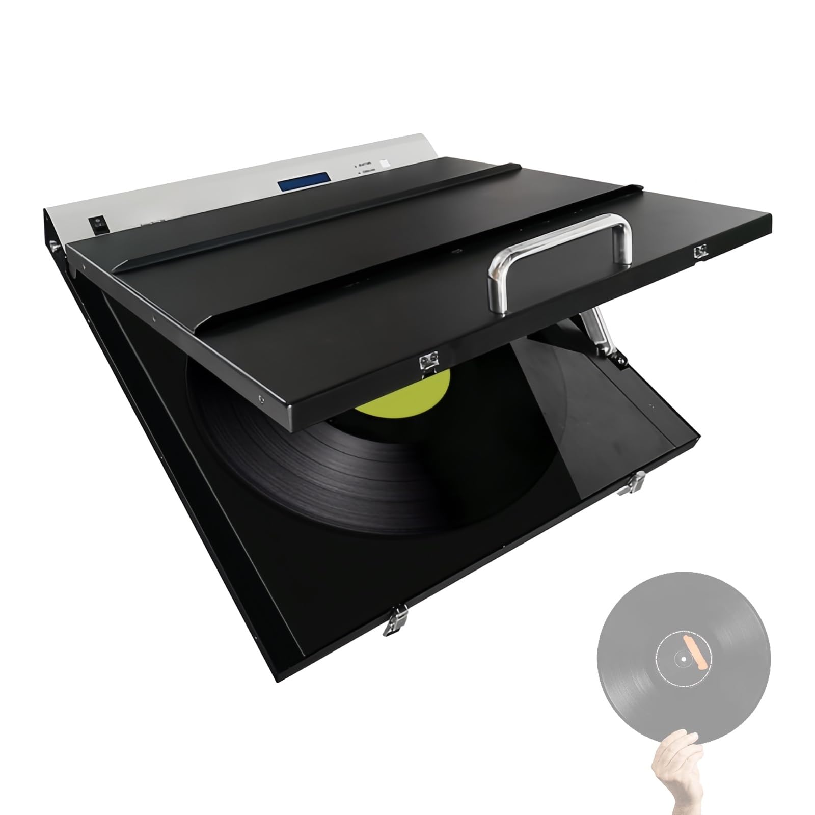 Macchina per appiattire i dischi in vinile con timer e coperture protettive per riparare dischi deformati