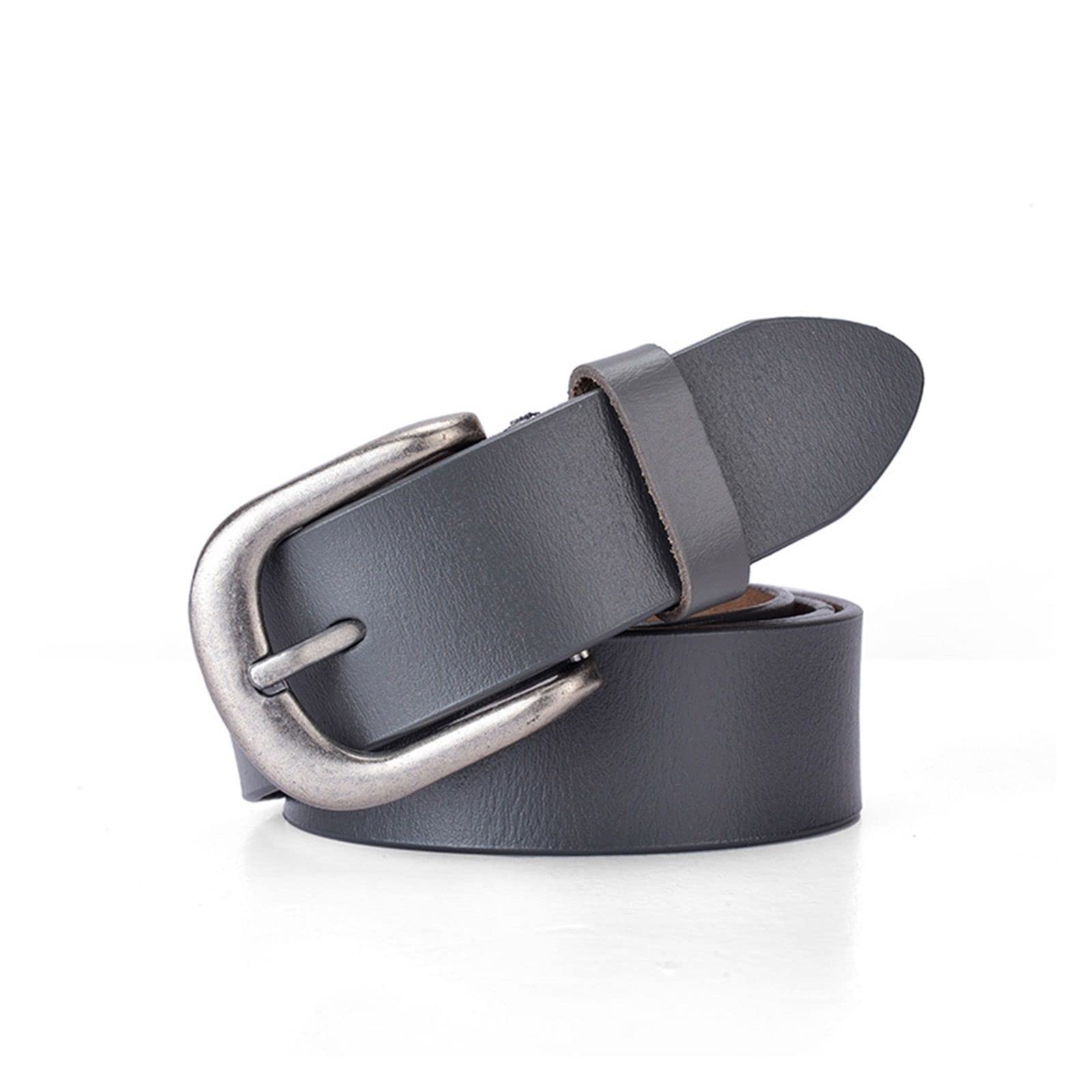 ZZSRJ Ceinture Rose Femmes Ceinture Solide en Cuir for Pantalon Femme Boucle ardillon Dames Ceintures 43.30in (Belt Length : 110cm, Color : Brown)
