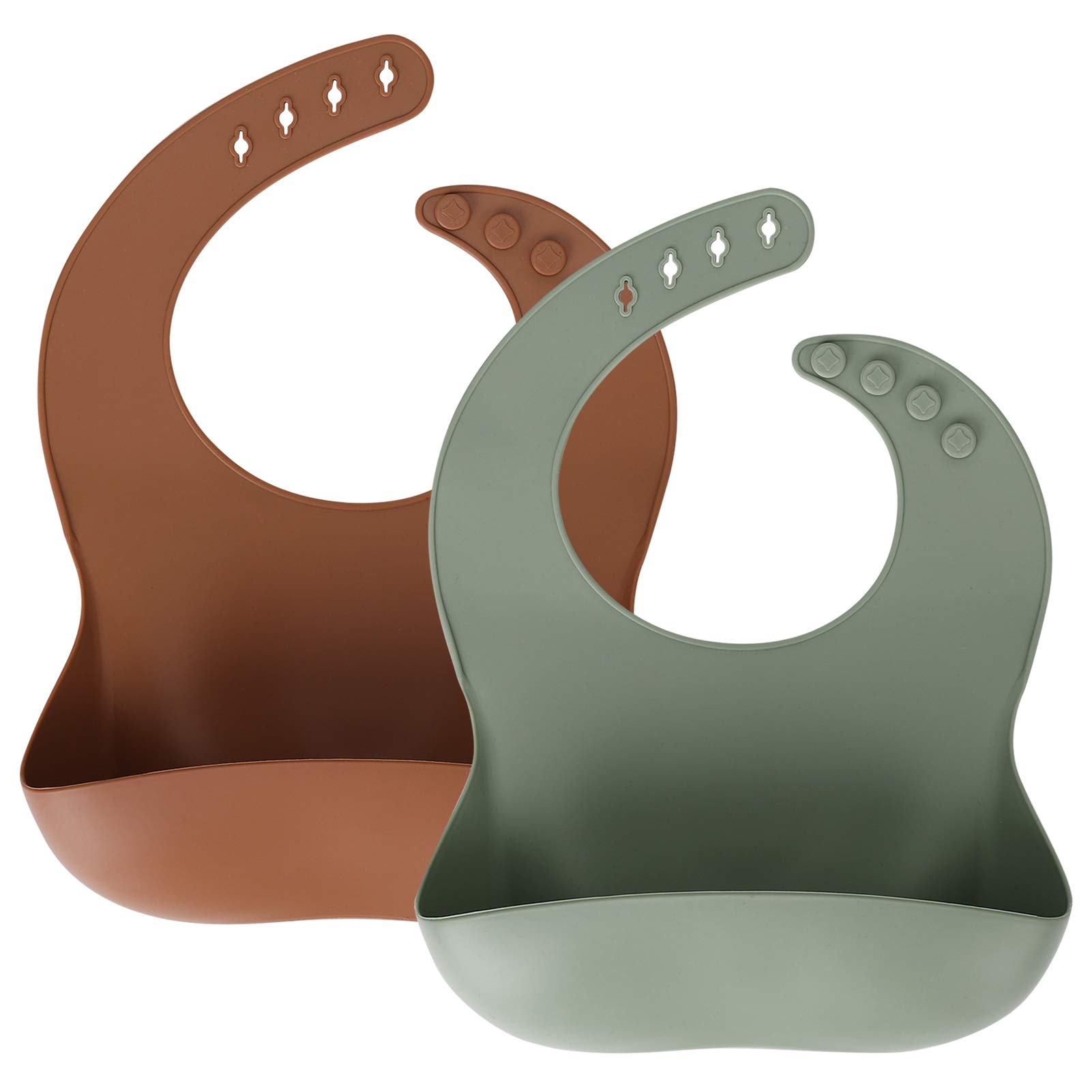 Socub Silicone Baby Bibs, Comfortable Waterproof Silicone Bibs for Babies & Toddlers, BPA Free, with Food Catcher Pocket