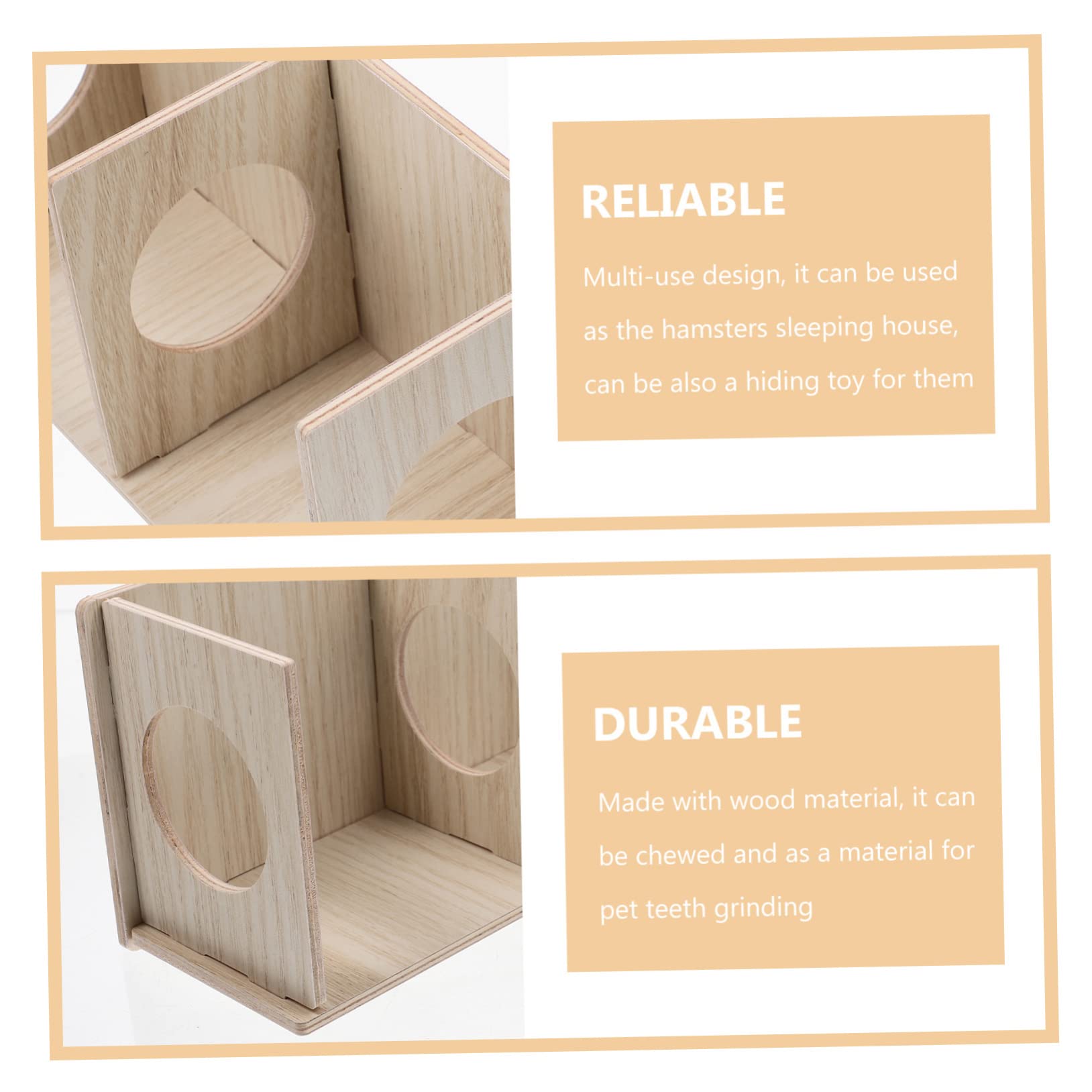 Mipcase Casa De Madera Maciza para Hámster Casas y Escondites De Chinchilla Piel De Conejo Casa De Madera para Animales Pequeños Laberinto De Hámster Casa De Abejas Guinea Deportes
