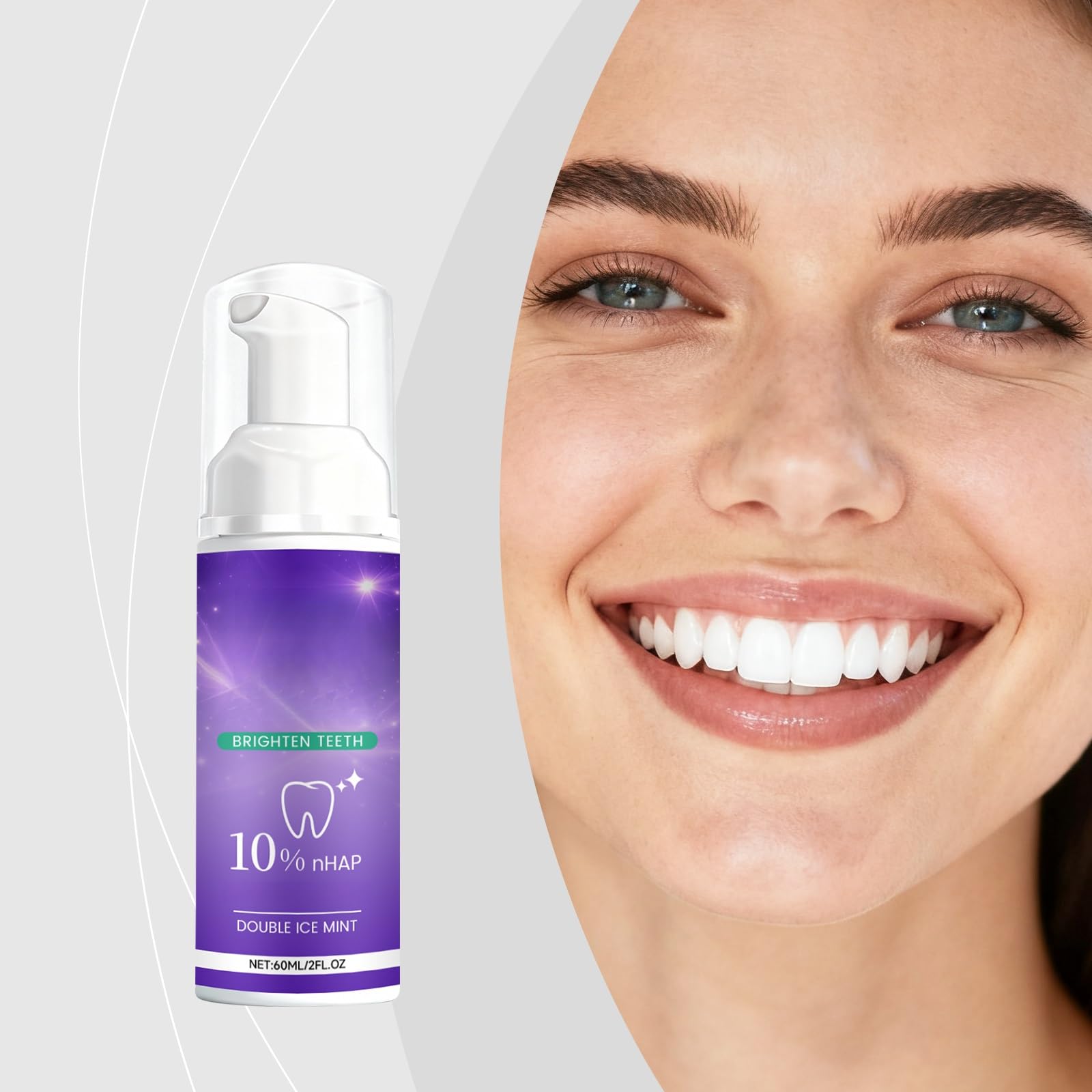 Pasta De Dientes En Espuma Iluminadora: Limpieza Suave, Aliento Fresco Y Brillo Refrescante For La Comodidad Del Cuidado Bucal Diario(1pcs)