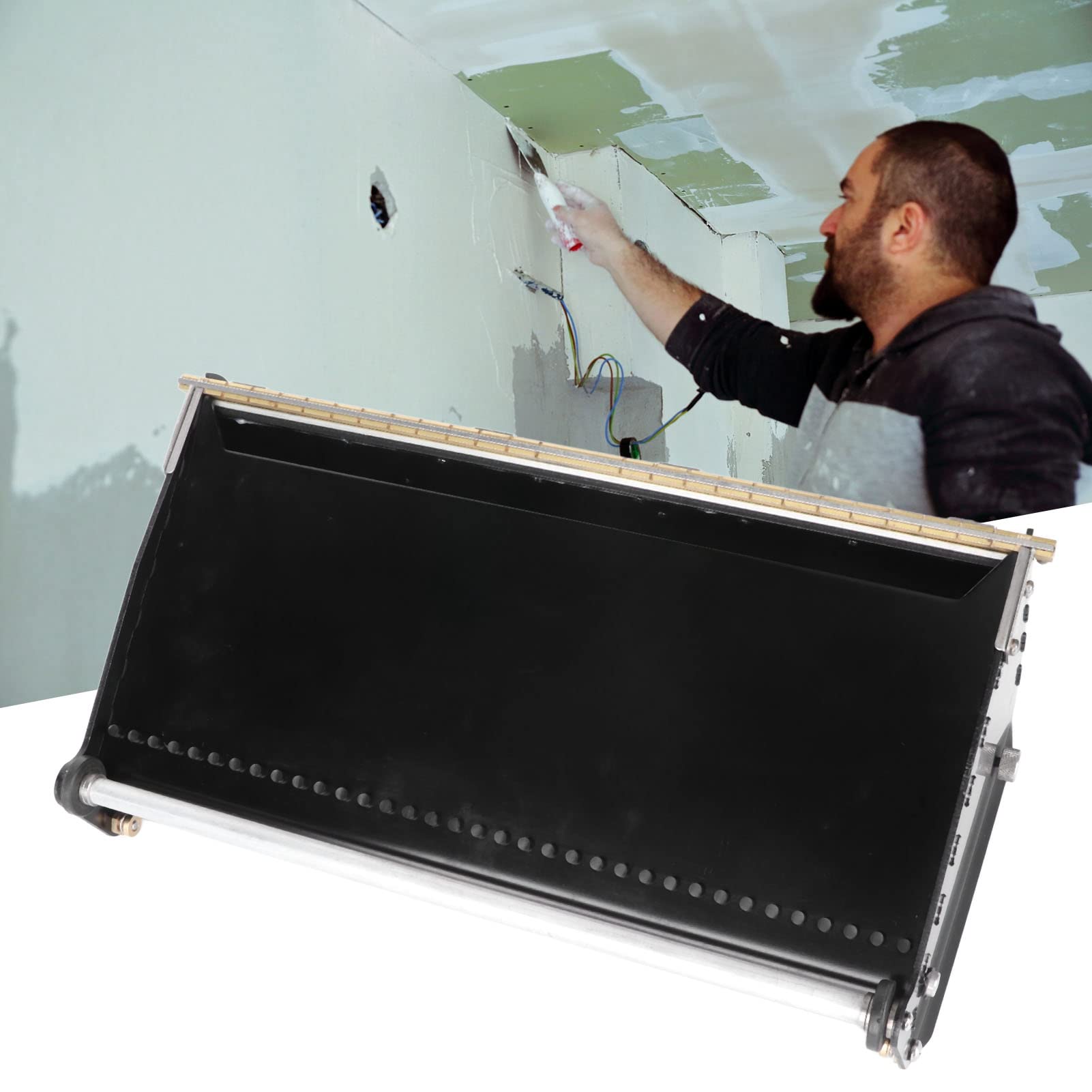 Emoshayoga Strumento Piatto per Raschietto in Polvere per Stucco per Scatola di Finitura per Cartongesso per Intonacatura di Pareti e Applicazione di Composti per Giunti (30,5 cm/12 pollici)