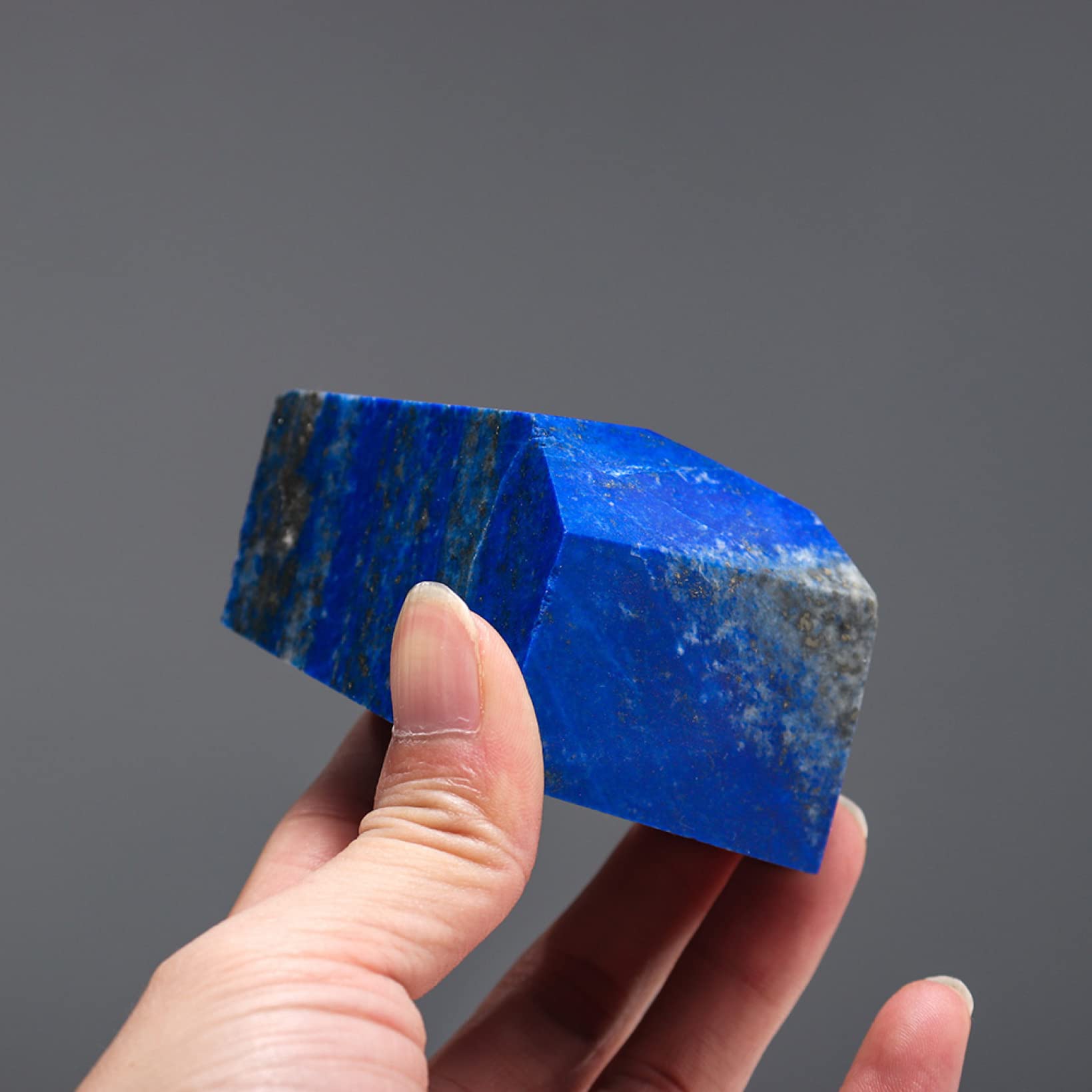 Natürlicher Kristall, rauer, natürlicher Lapislazuli-Edelstein, Kristallstein, unregelmäßiges, polyedrisches, geometrisches Pendel for Heimtextilien, Dekoration, Mikrolandschaft, Bonsai-Handwerk oder