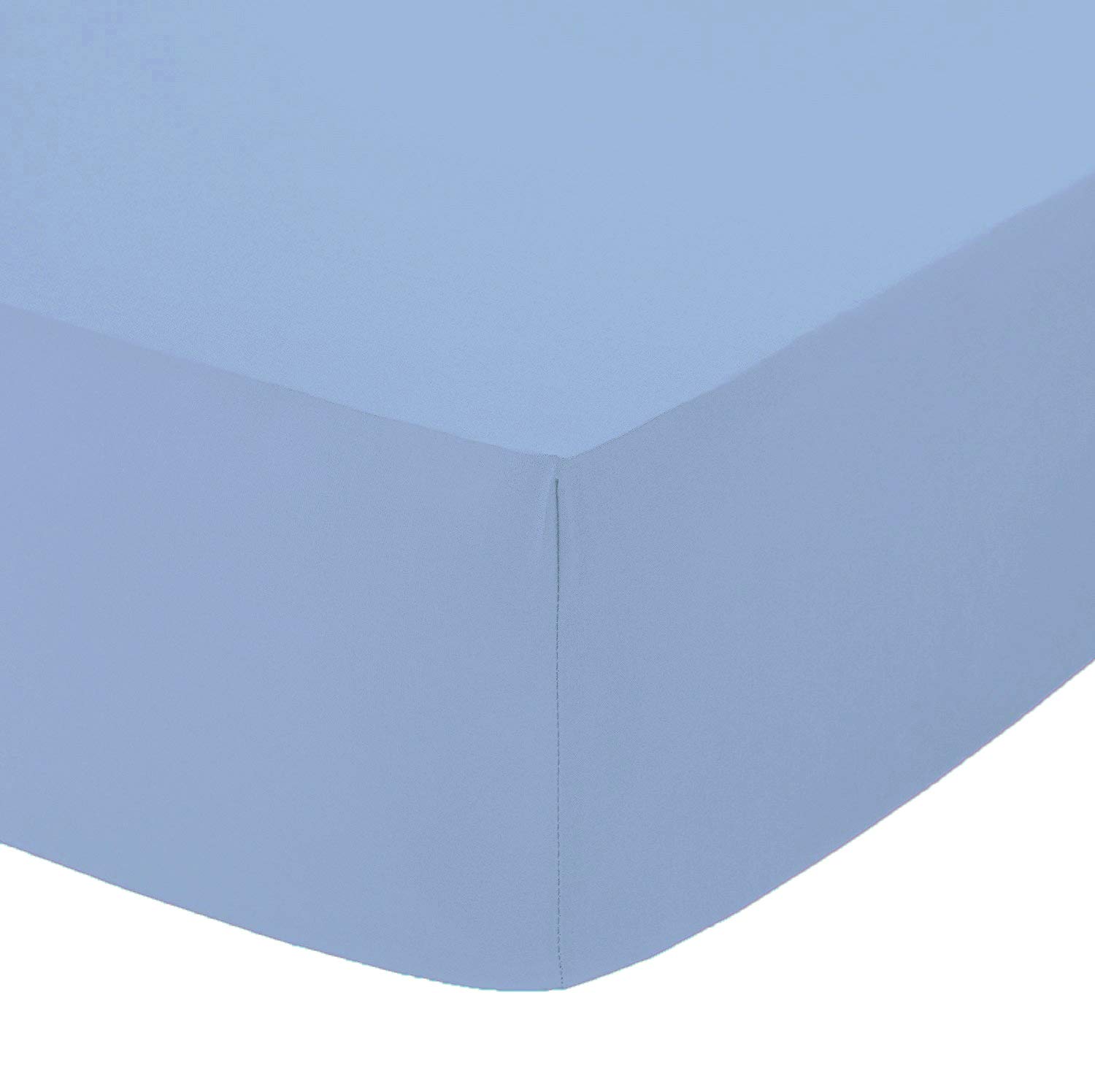 Amigozone Sky Non Iron Pollycotton Percal Quality Plain Fitted Sheet Or Pillow Cases (King, )