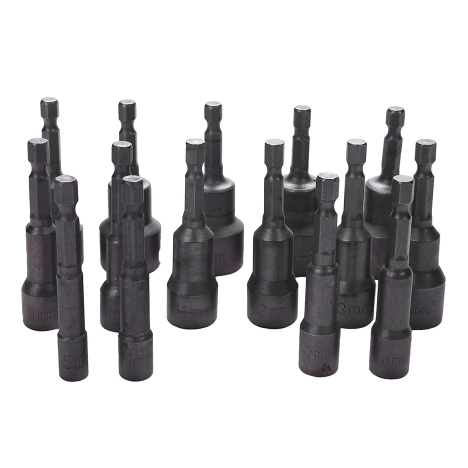 Adapter gniazdka sześciokrotnego, 15 szt. nasadek magnetycznych 5-19 mm, adapter do wierteł udarowych z chwytem sześciokątnym 1/4 cala