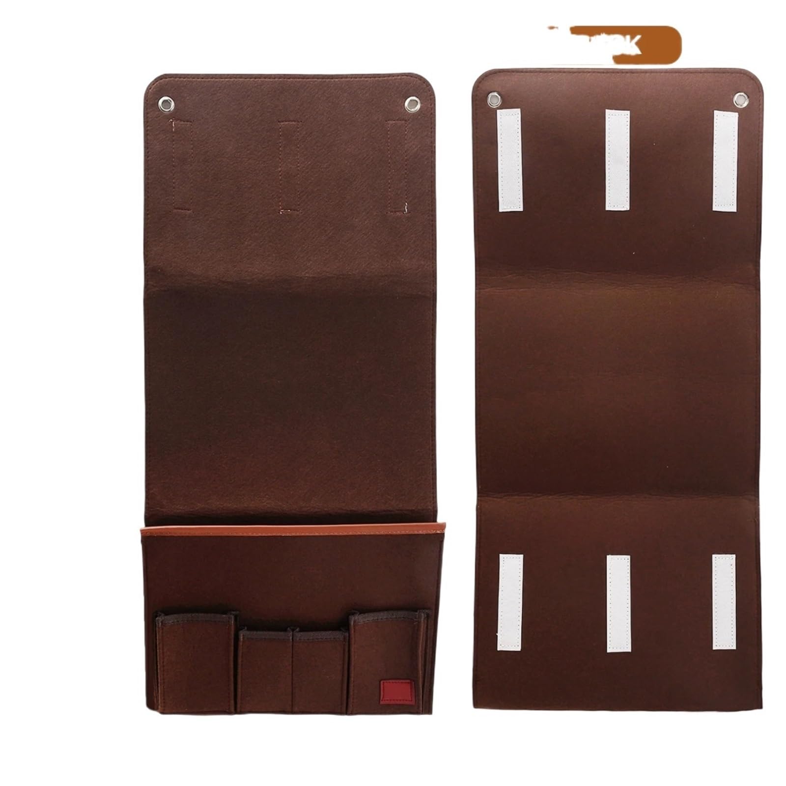 BDFJEDS Couch Armrest Organizer 1 PC Sturdy Felt Hanging Organizer For Bedside Armchair Couch Recliner Multi-Pocket Remote Control Books Tablet Phone Storage Pouch(Brown)