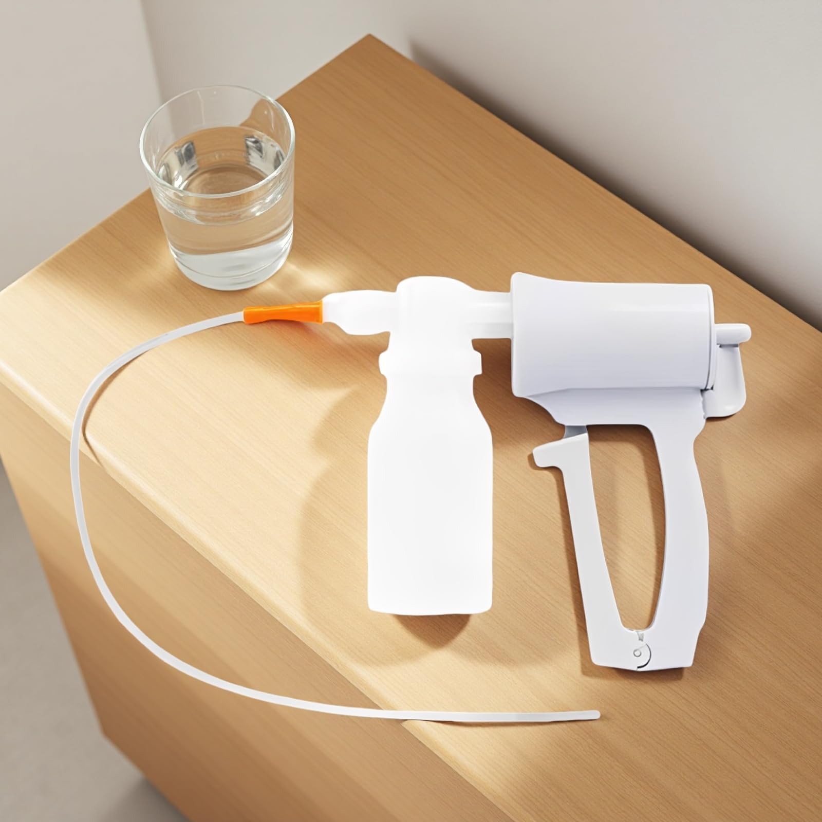 Sputum Absaugpumpe, manuell, tragbarer Aspirator mit handbetätigtem Auslöser, kontrollierte Saugleistung, leicht zu reinigen, kompaktes Design für Zuhause und unterwegs