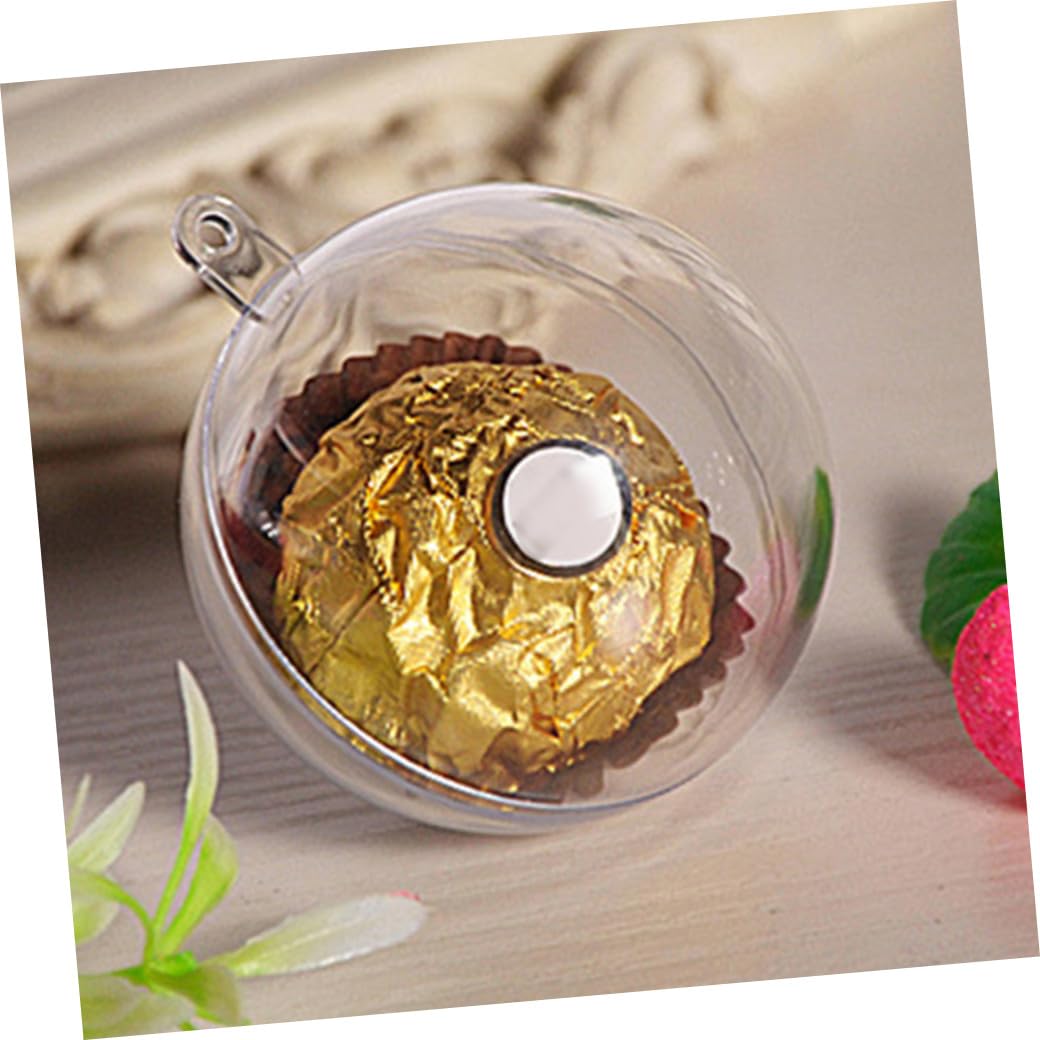 PRETYZOOM 50 Piezas Bola Hueca De Navidad Bolas De Navidad Adornos Navideños Transparentes Rellenables Globo Transparente Bola Colgante Caja De Bola Colgante De Acrílico Bolas De Adornos
